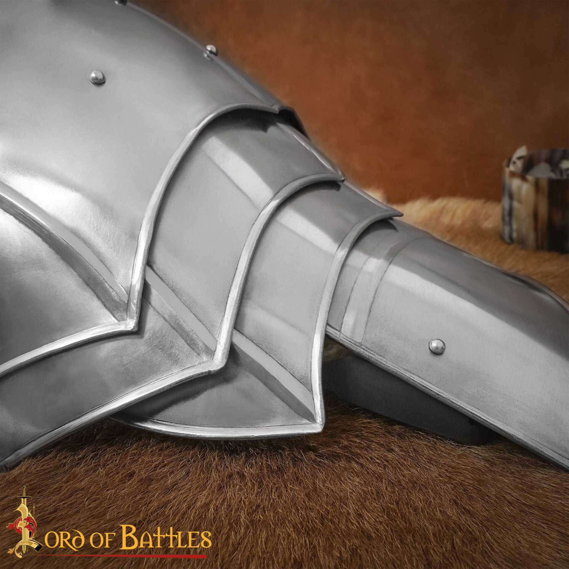 Imagen única de: Pauldrons de Acero de Fantasía Medieval con Rompehojas