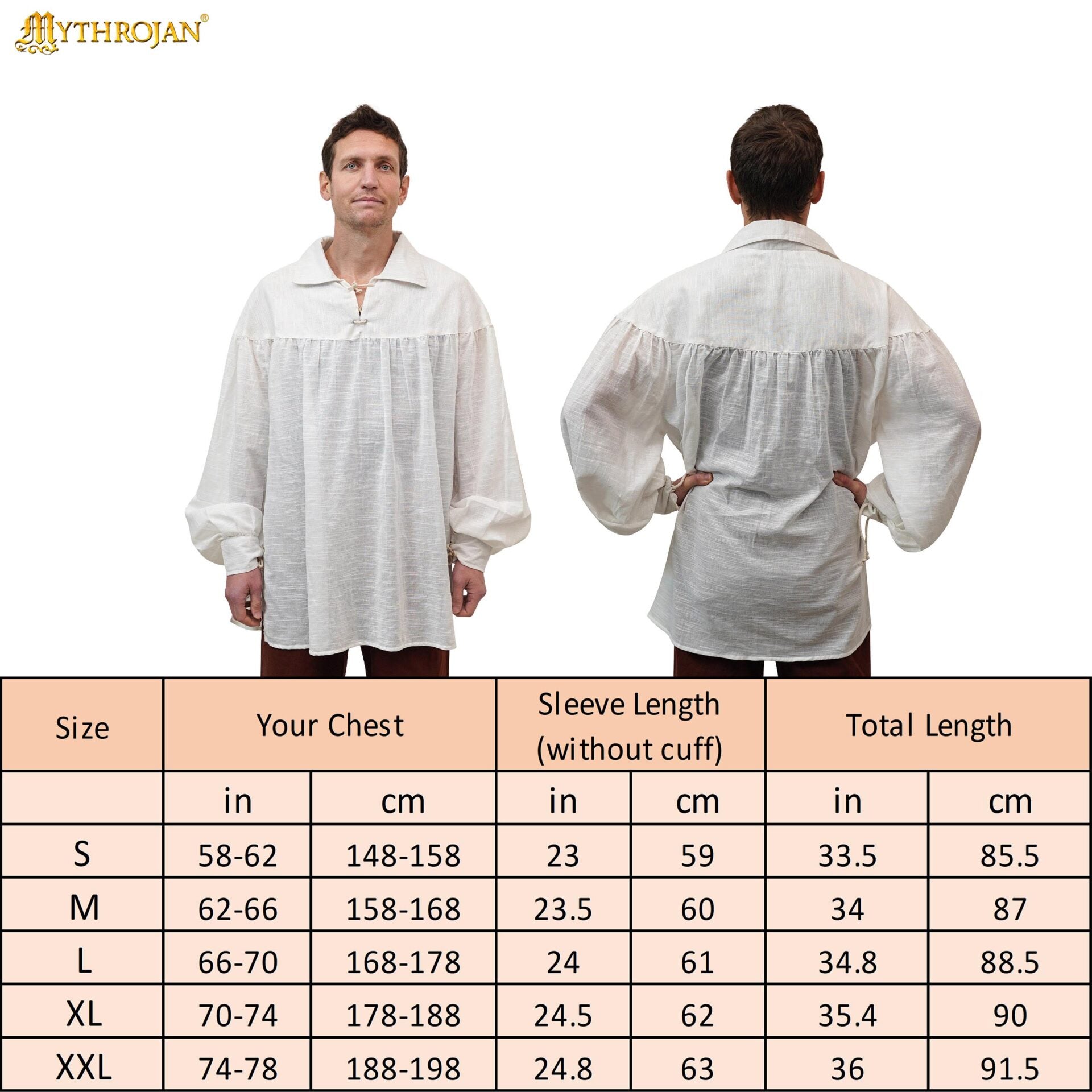 Camisa medieval de bardo 100% algodón - imagen 3