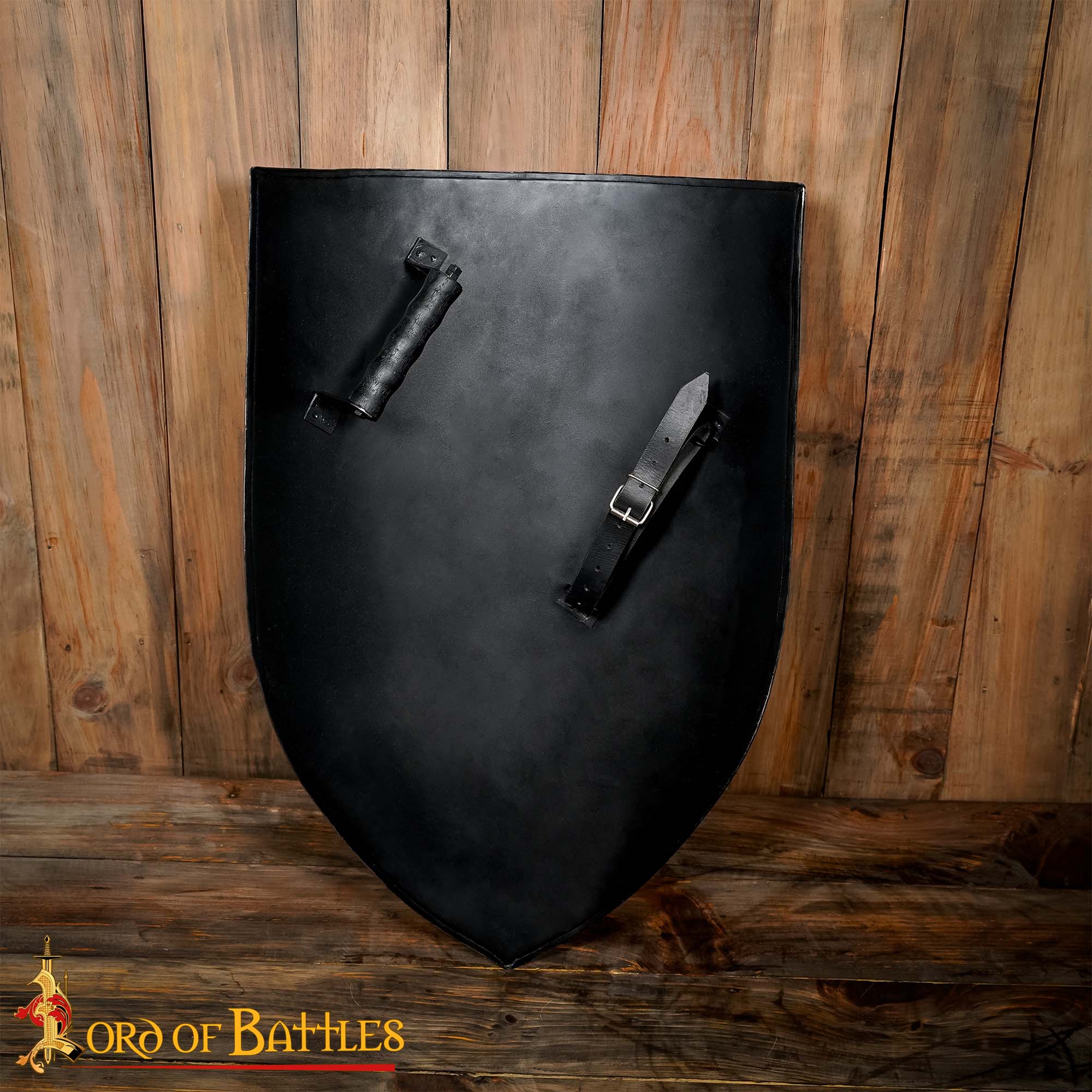 Imagen única de: Medieval Izquierda Escudo del Calentador de Acero en Blanco Acero Calibre 18