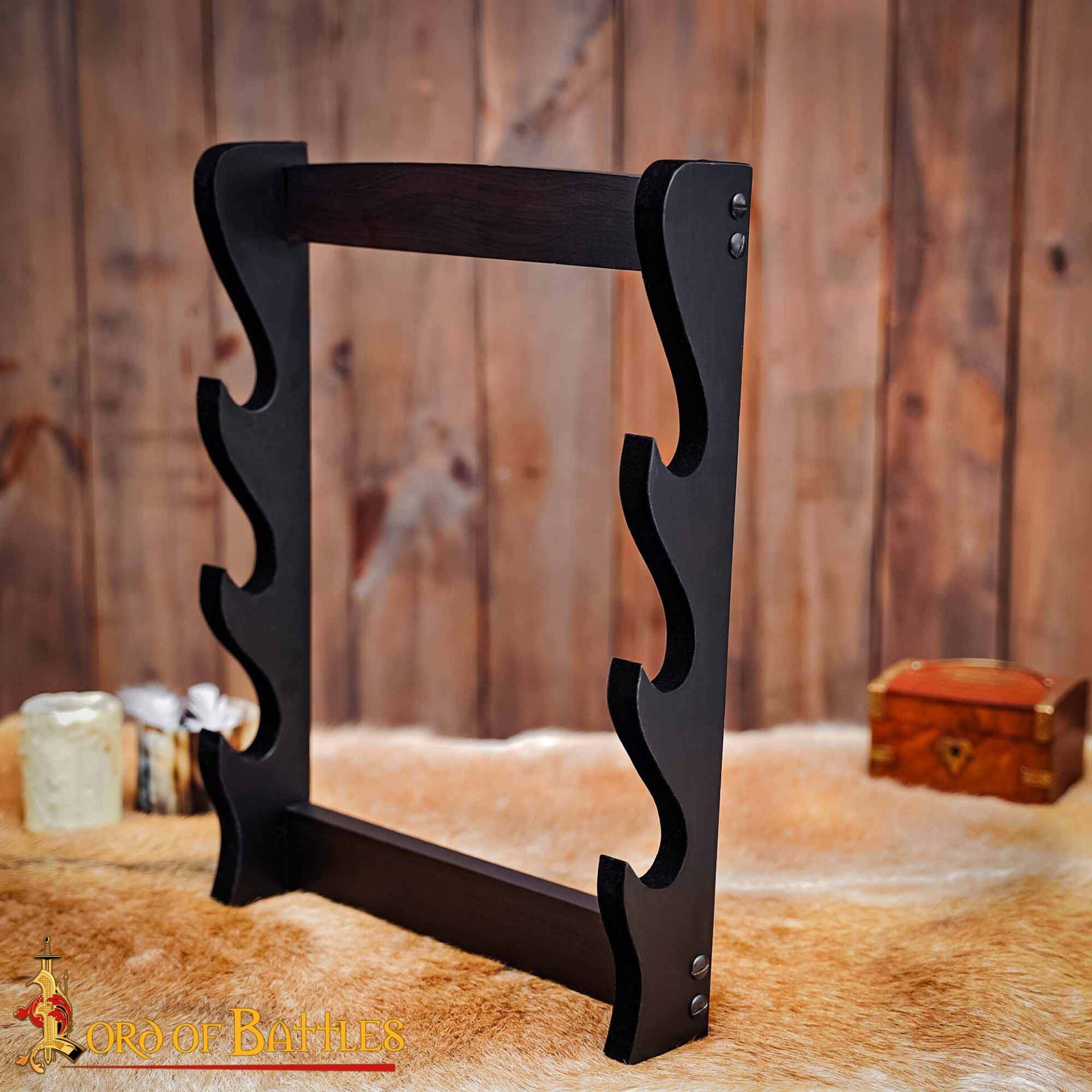 Imagen única de: Soporte para espadas y hachas de tres niveles