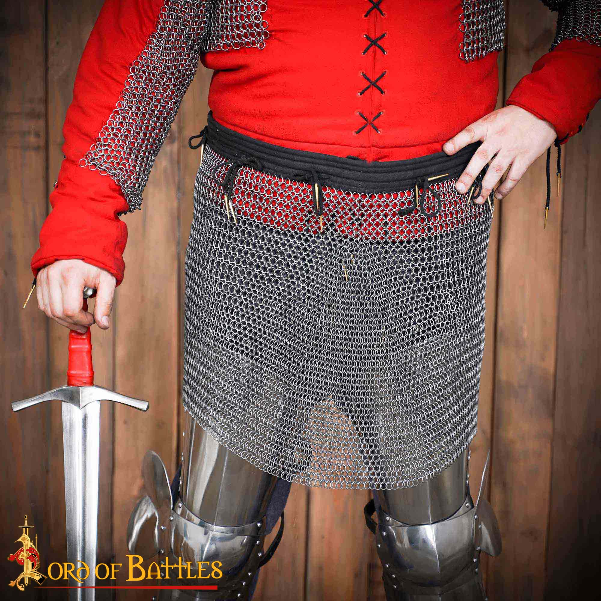 Falda de cota de mallas (anillas 9 mm) en acero muelle — para LARP, SCA y recreación