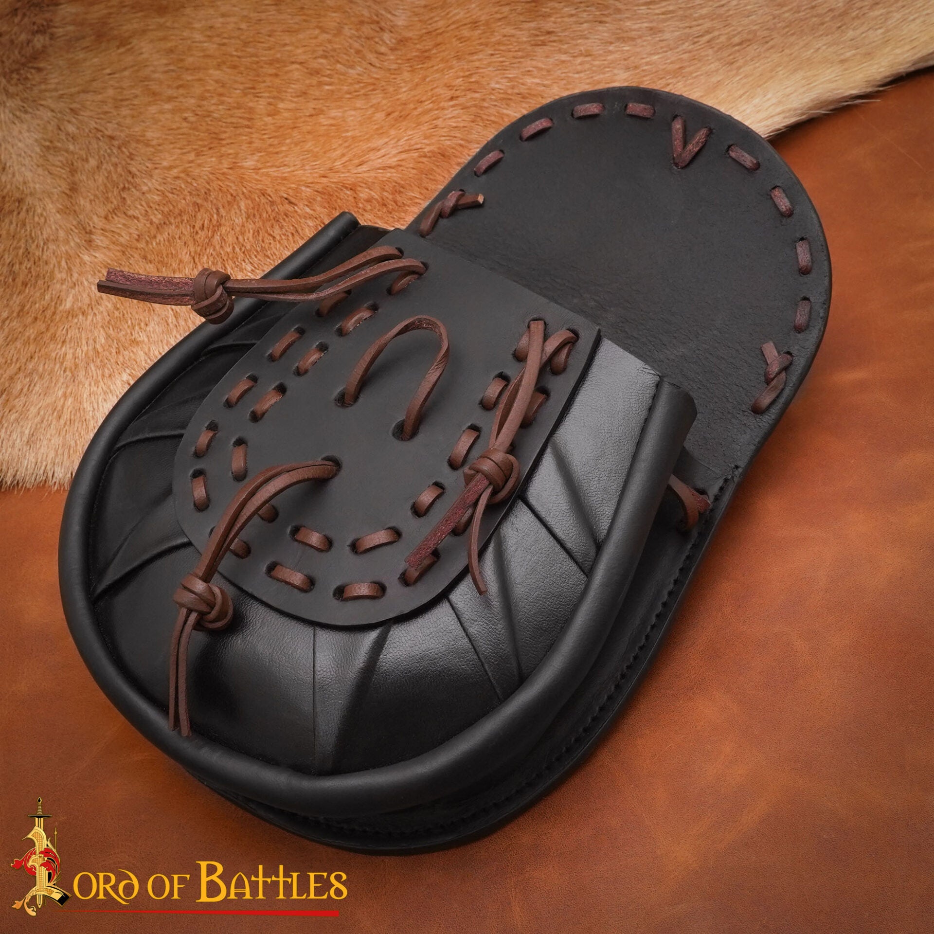 Sporran medieval con borlas atadas - Negro - imagen 18