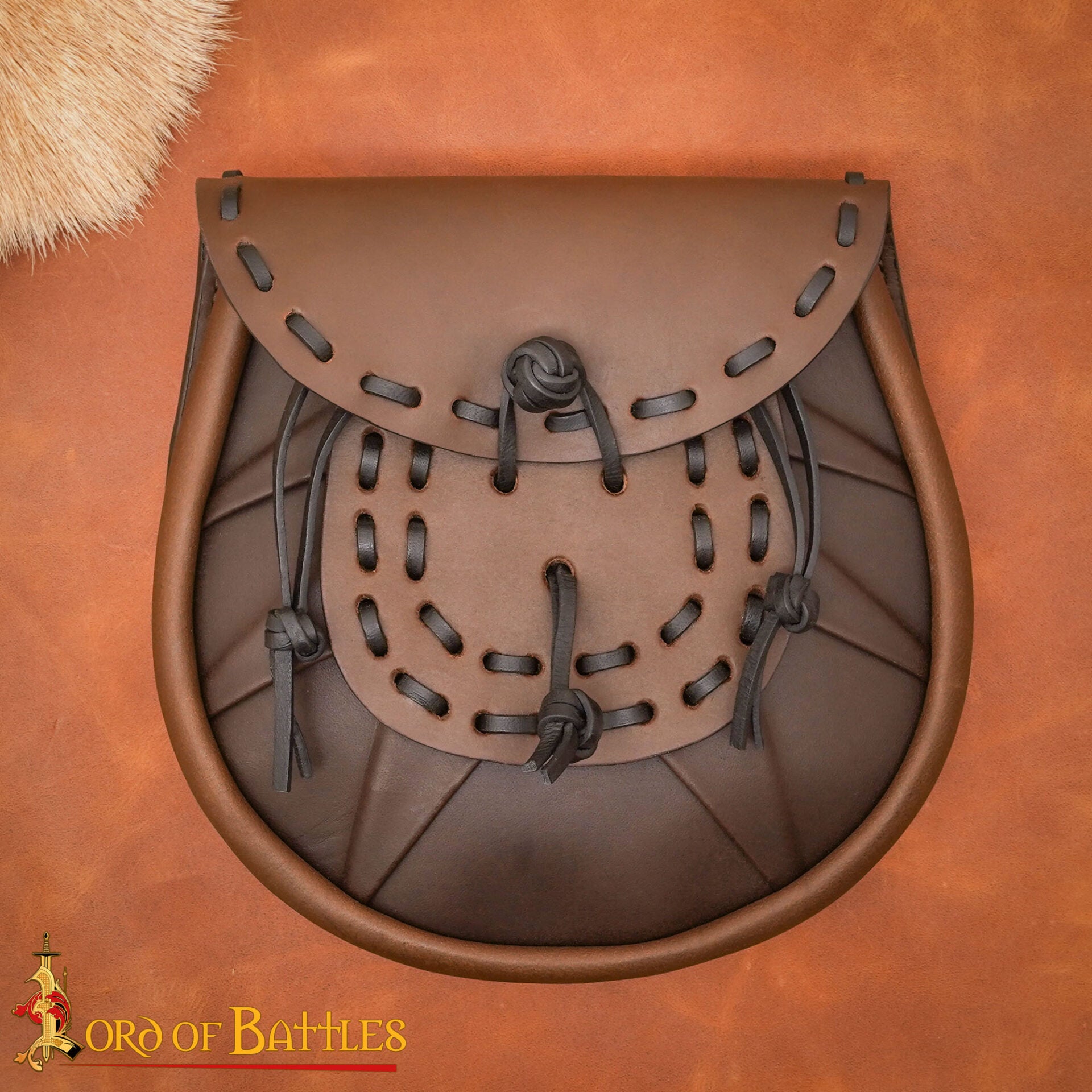 Sporran medieval con borlas atadas - Negro - imagen 5