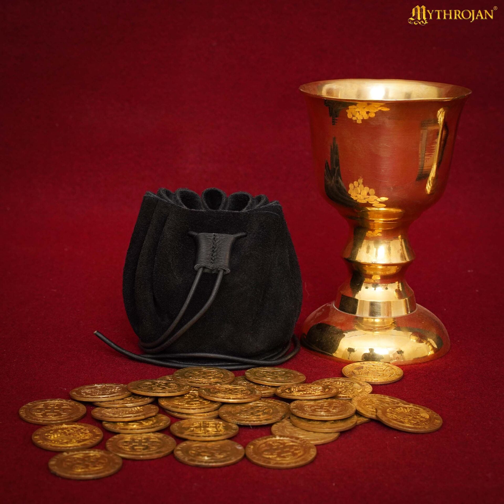 Bolsa de cinturón medieval Mythrojan para LARP — Marrón - imagen 7