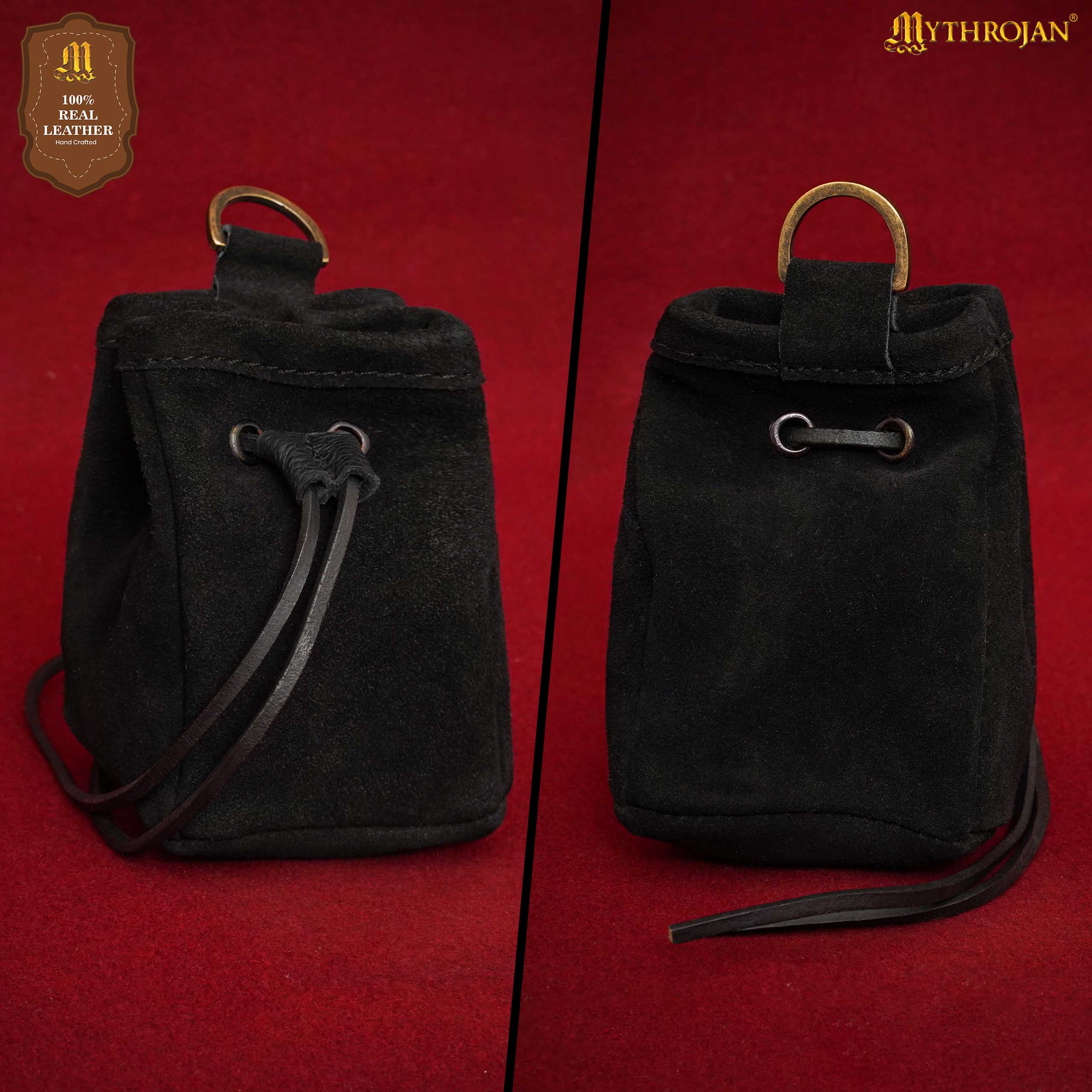Bolsa de cinturón medieval con cordón, gamuza 5×4 - imagen 11