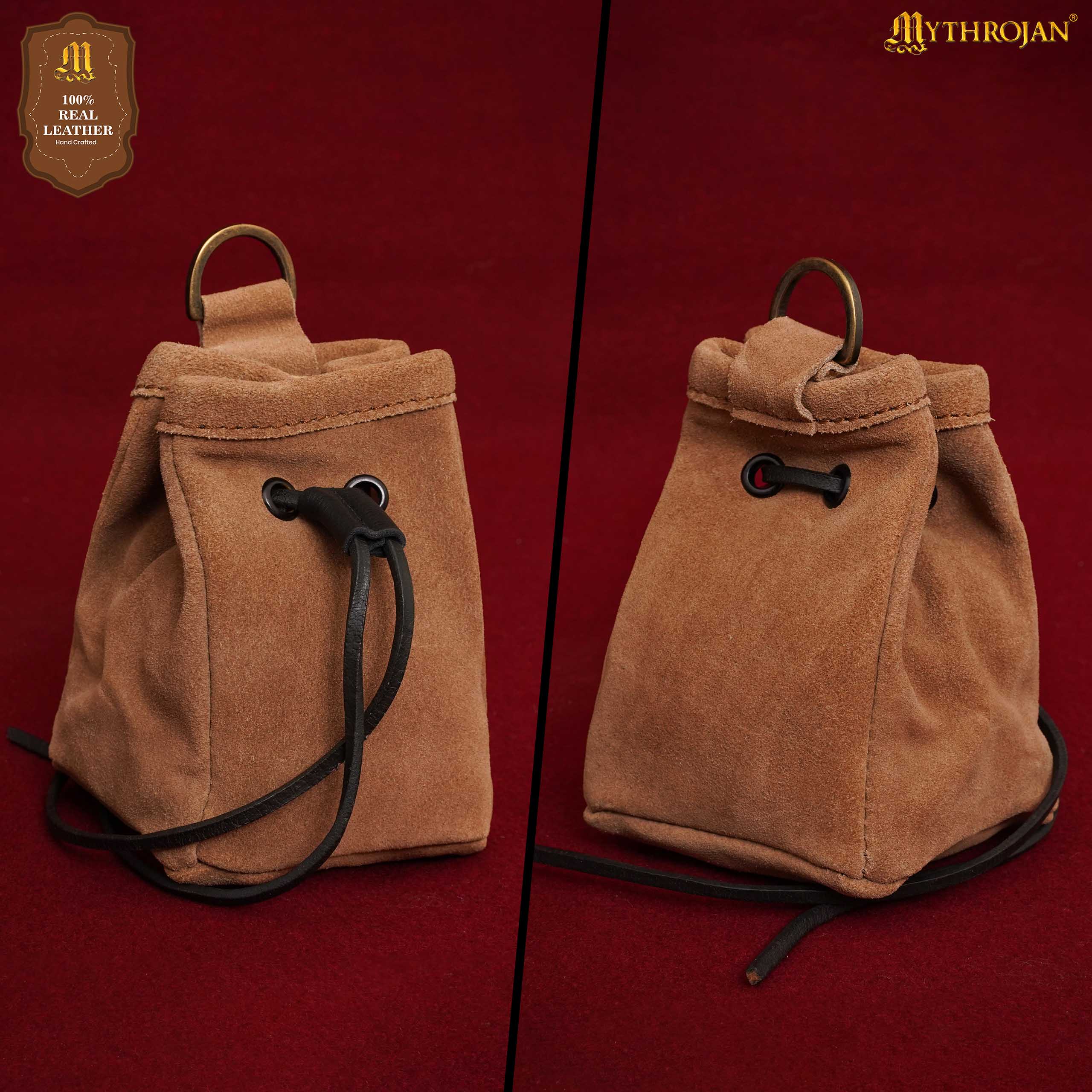 Bolsa de cinturón medieval con cordón, gamuza 5×4 - imagen 10