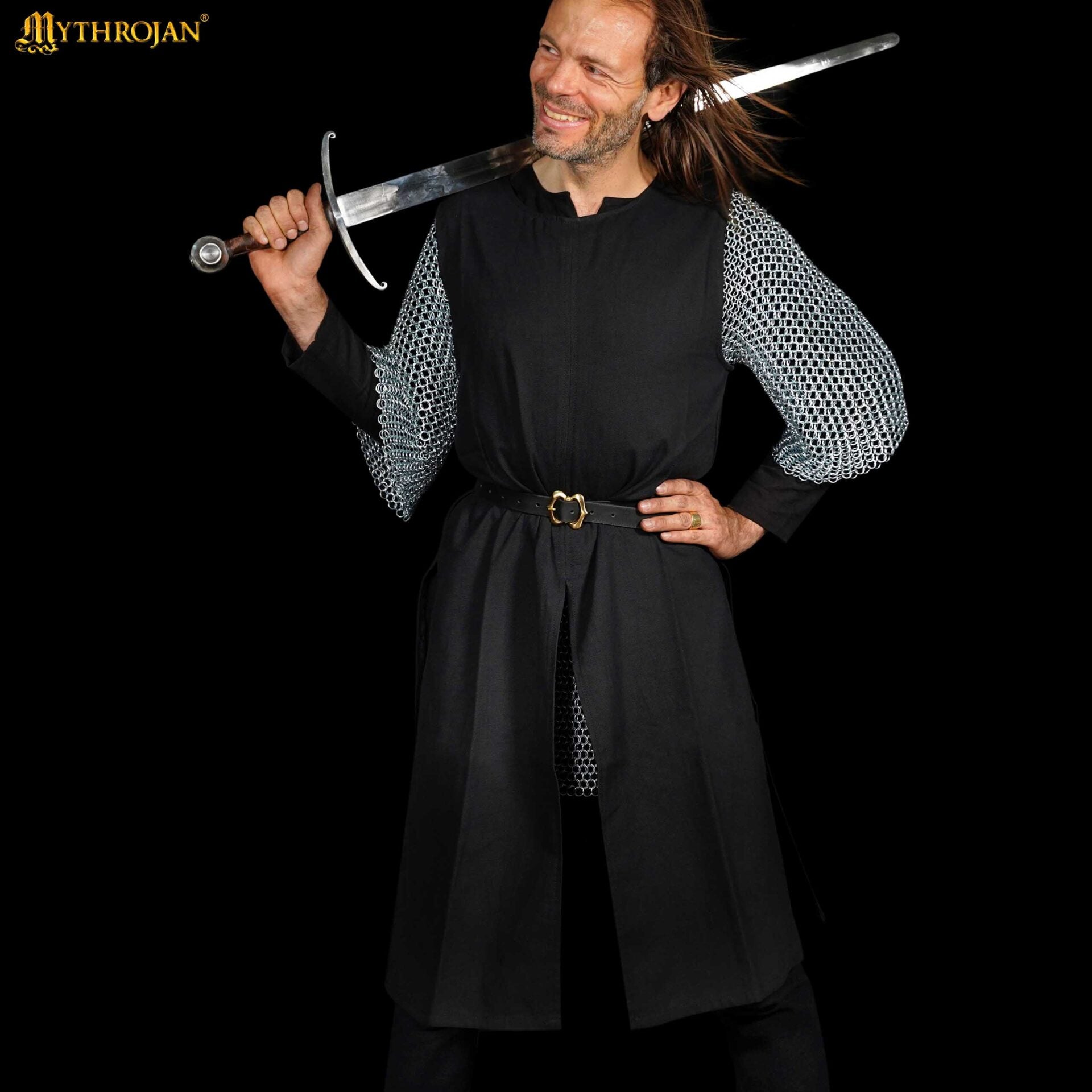 Tabardo medieval de algodón siglo XIV — sobrecota vikinga y normanda - imagen 12