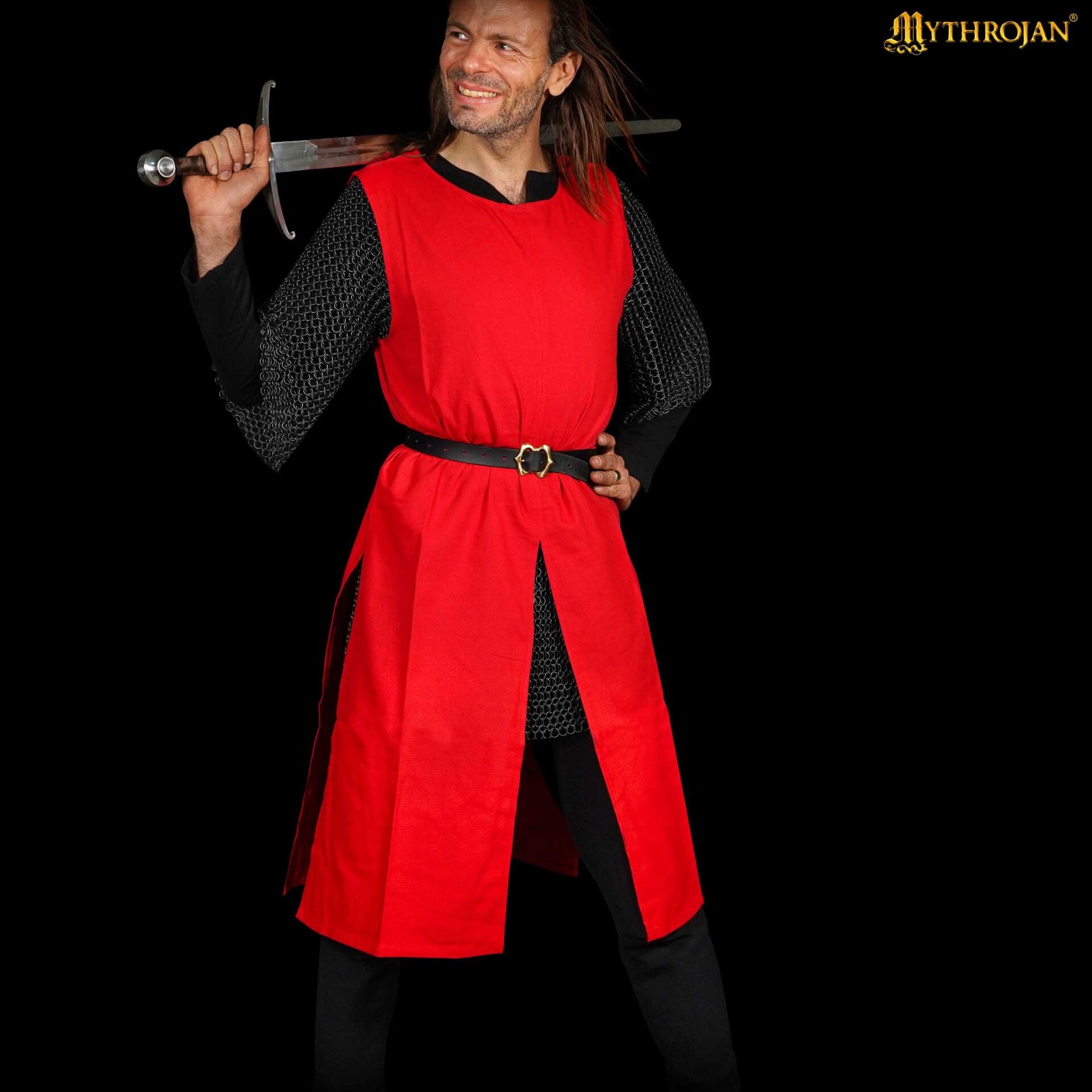 Tabardo medieval de algodón siglo XIV — sobrecota vikinga y normanda - imagen 14