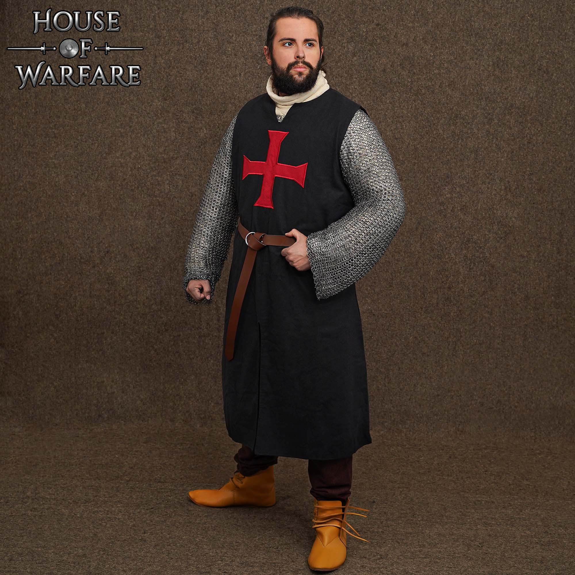 Tabardo medieval cruzado negro - imagen 2