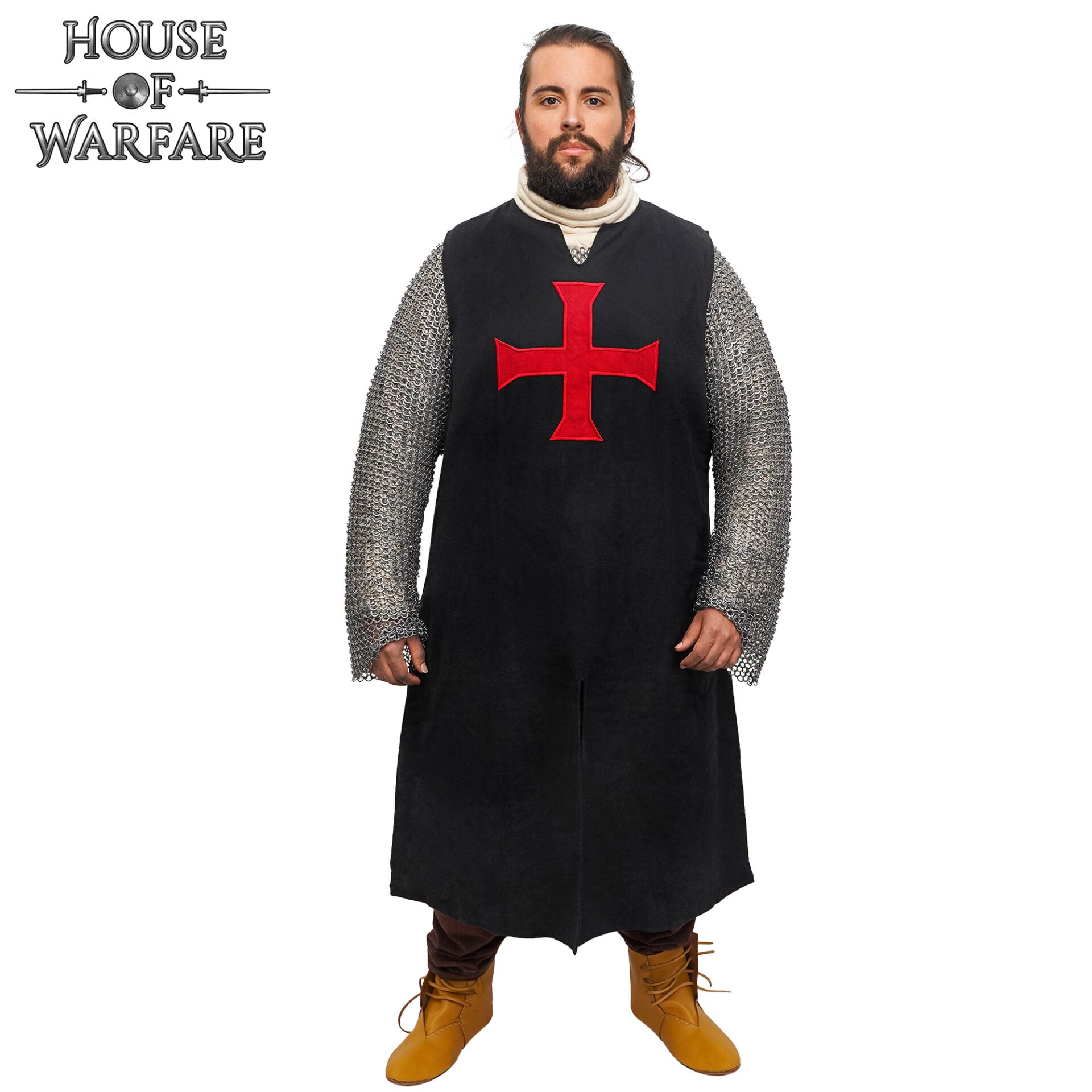 Tabardo medieval cruzado negro - imagen 4