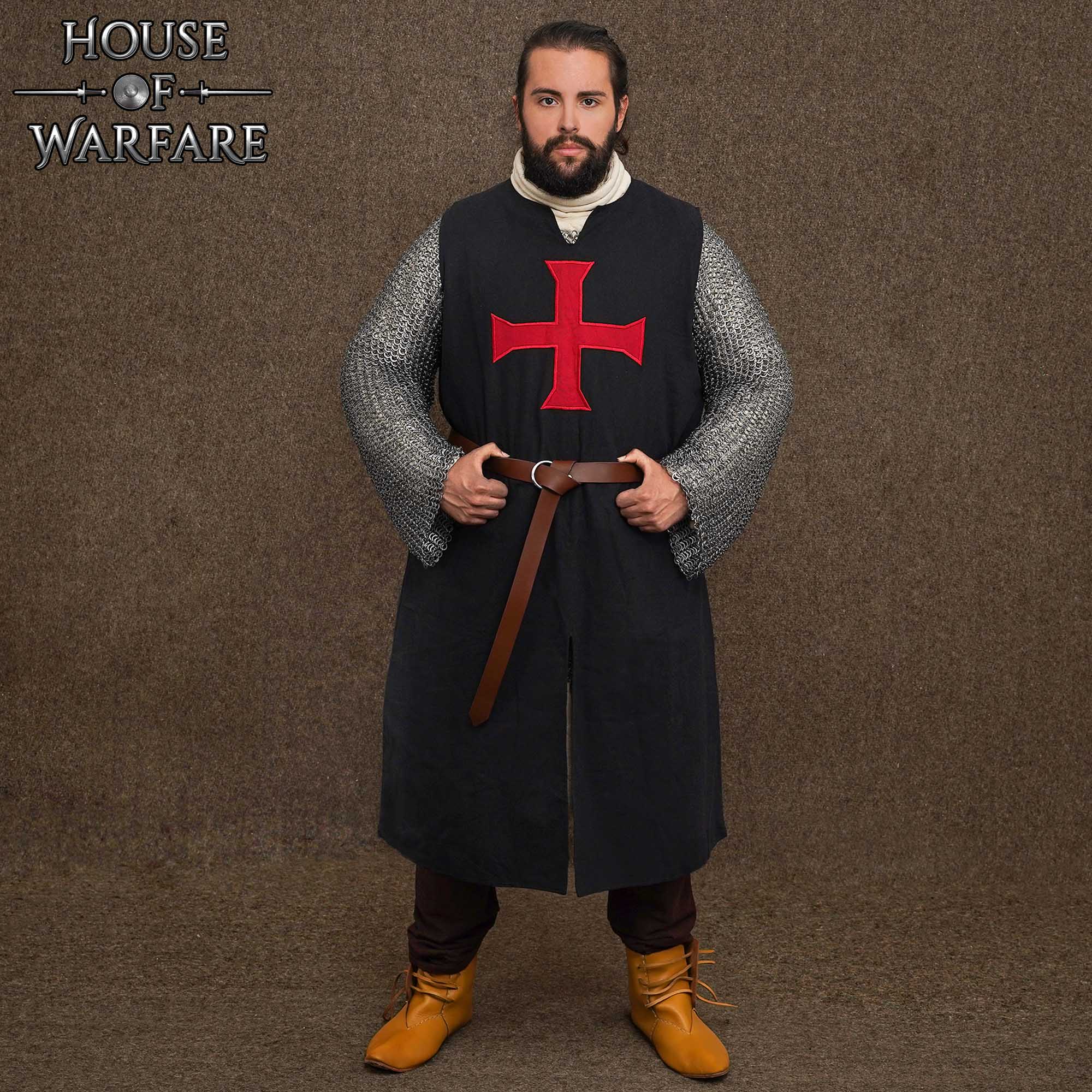 Tabardo medieval cruzado negro