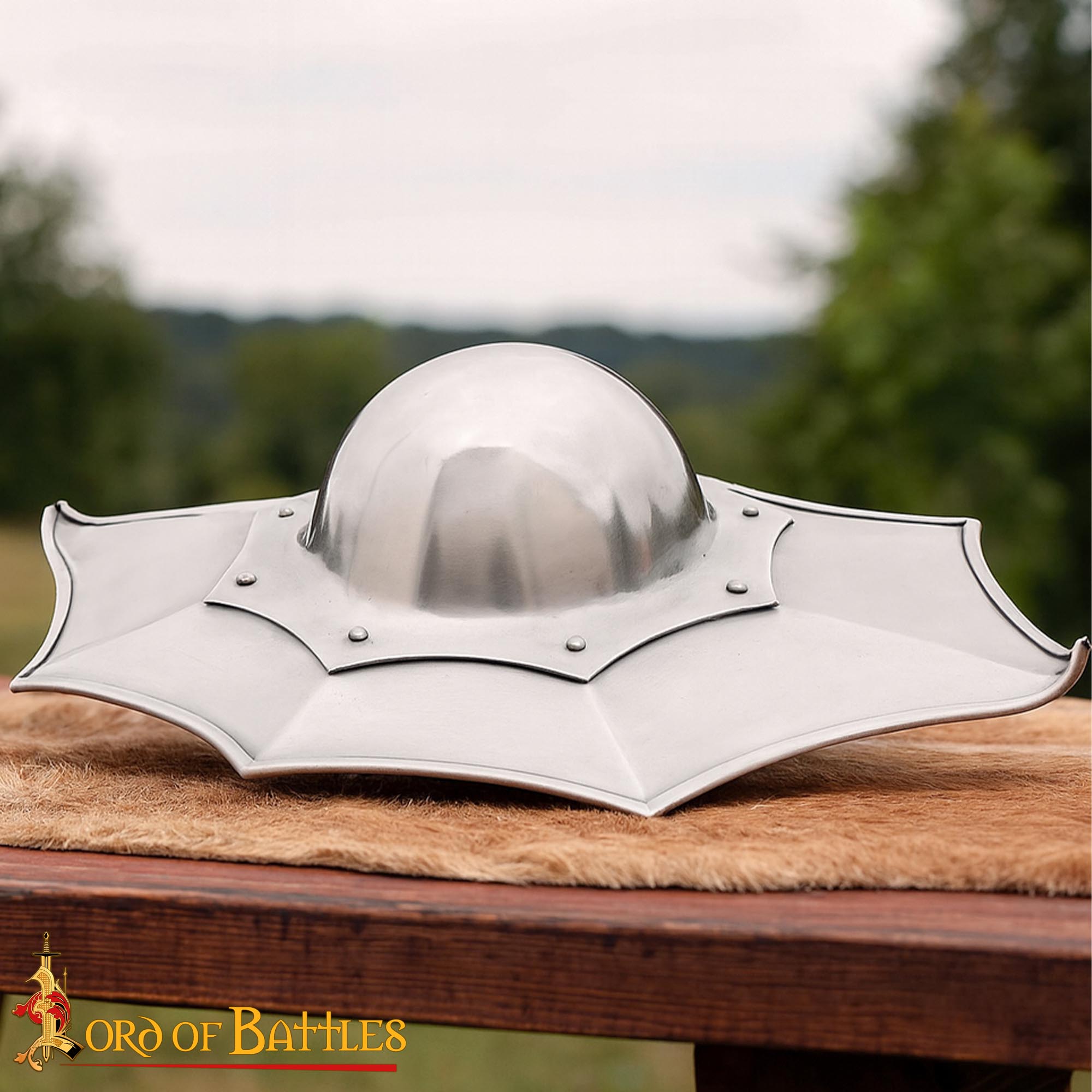 Buckler Talhoffer — Escudo hoja de acebo en acero calibre 16 - imagen 3