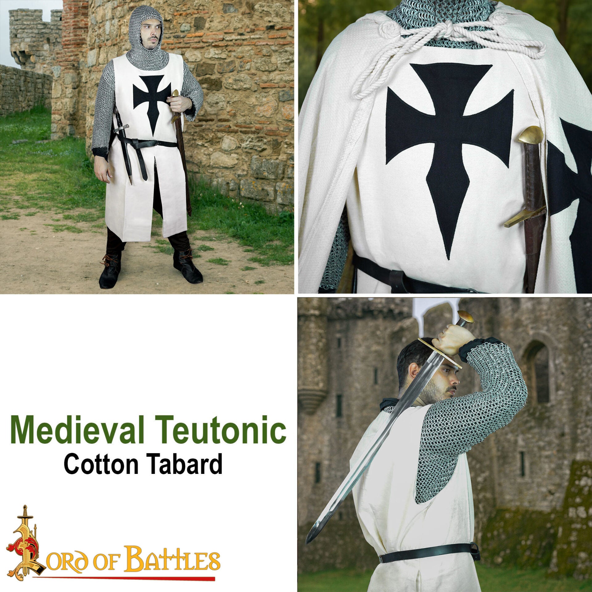 Surcot Teutónico con Cruz Negra (Tabardo medieval) - imagen 12