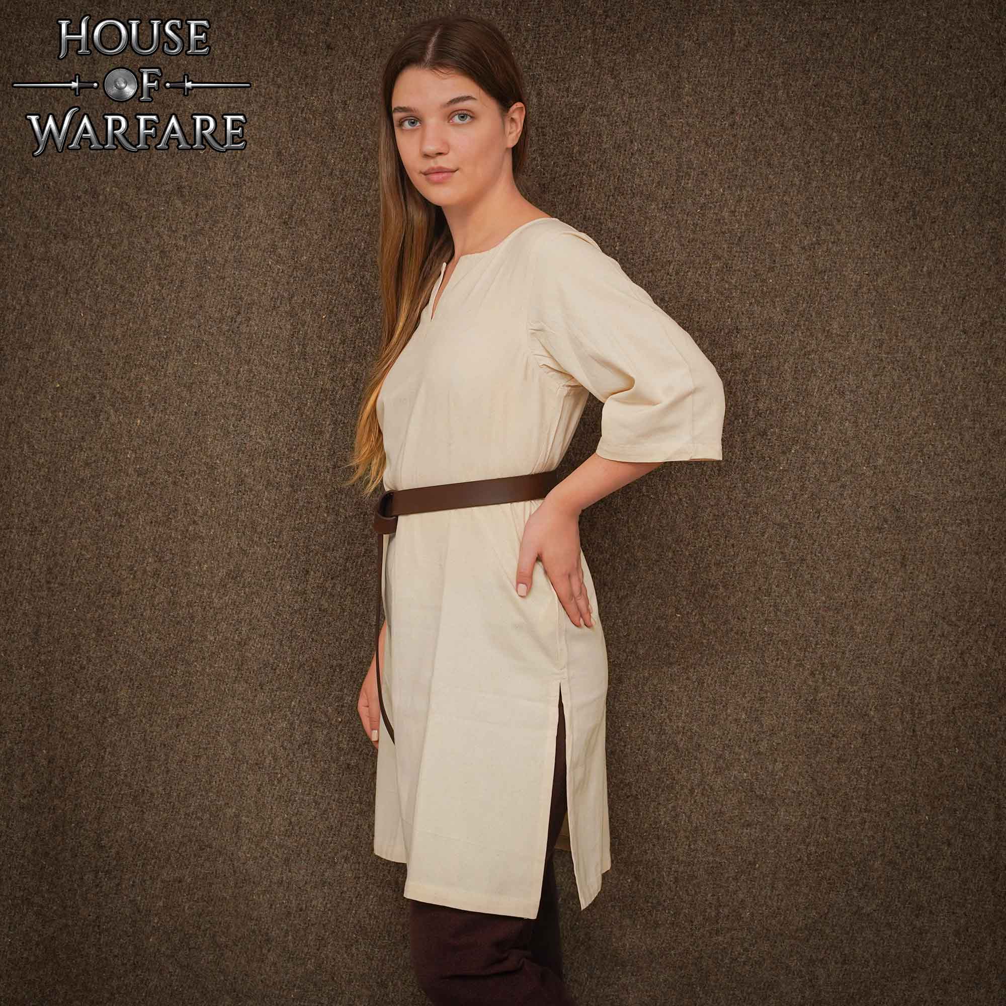 Túnica medieval de algodón natural — Camisa histórica para LARP y recreación - imagen 2