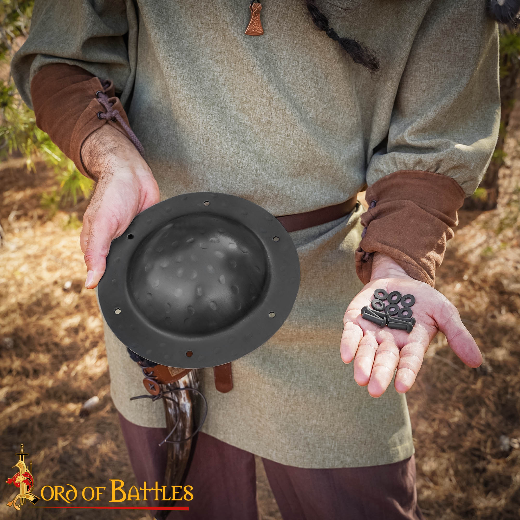 Imagen única de: Umbo de acero rústico para escudos vikingos o celtas - imagen 5