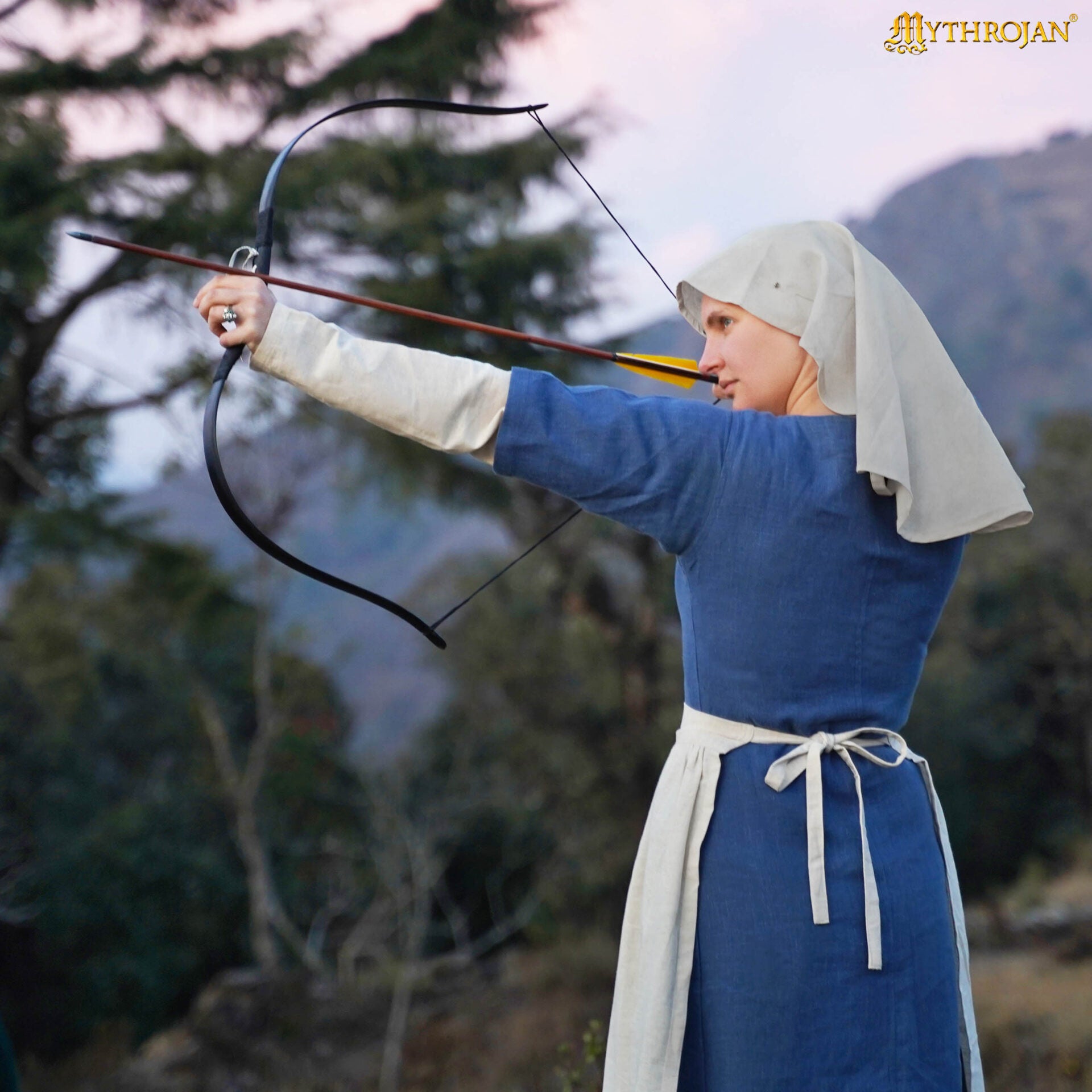 Imagen única de: Velo Medieval Ovalado - Cubrecabeza de Lino 100% Natural Siglo Xi-xv Accesorio de Vestuario Histórico