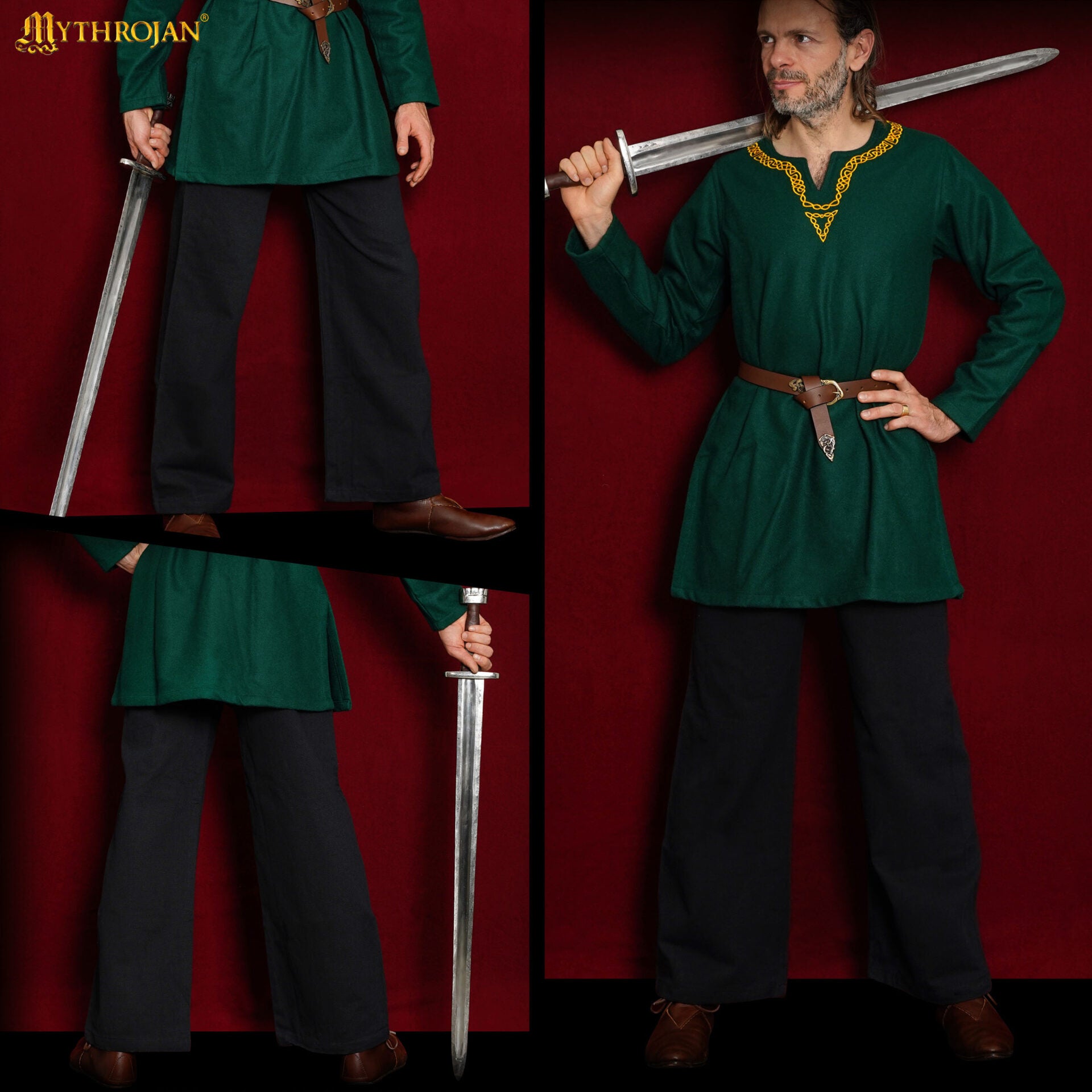 Pantalones vikingos de algodón para recreación y LARP - imagen 9