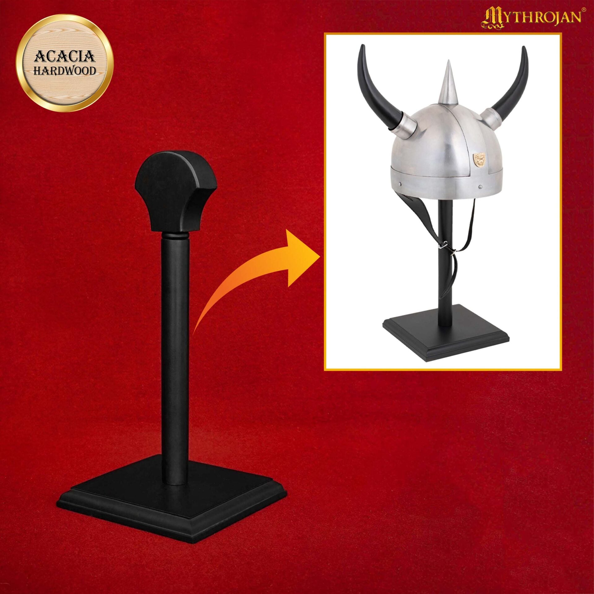 Soporte de madera para cascos — Medieval, vikingo y romano - imagen 7
