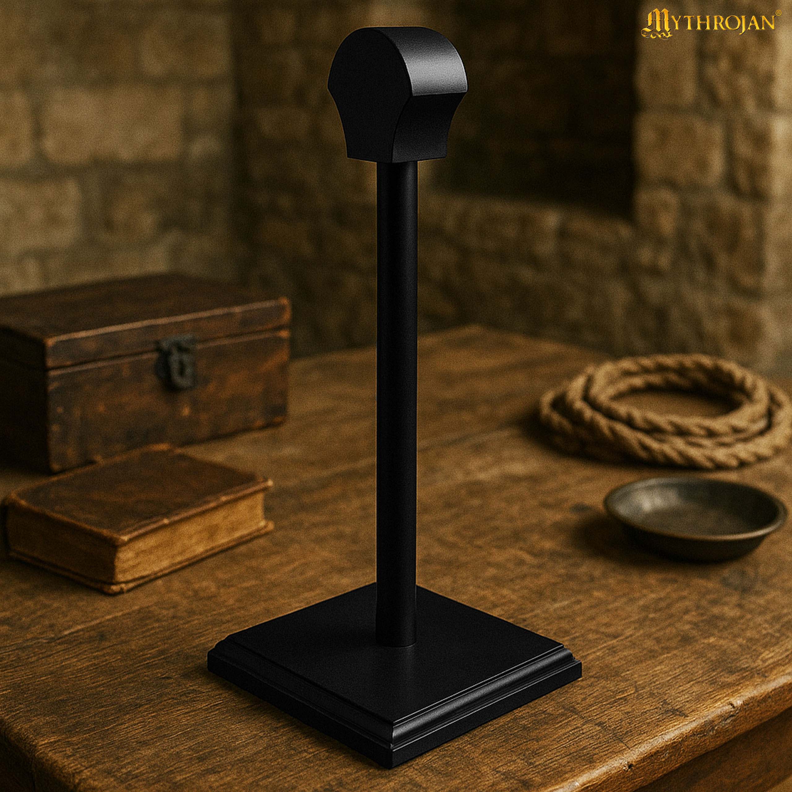 Soporte de madera para cascos — Medieval, vikingo y romano - Negro - L