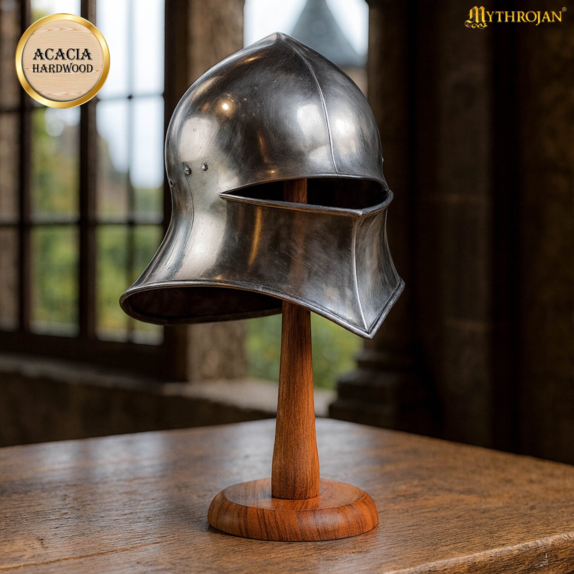 Imagen única de: Soporte de madera maciza para casco