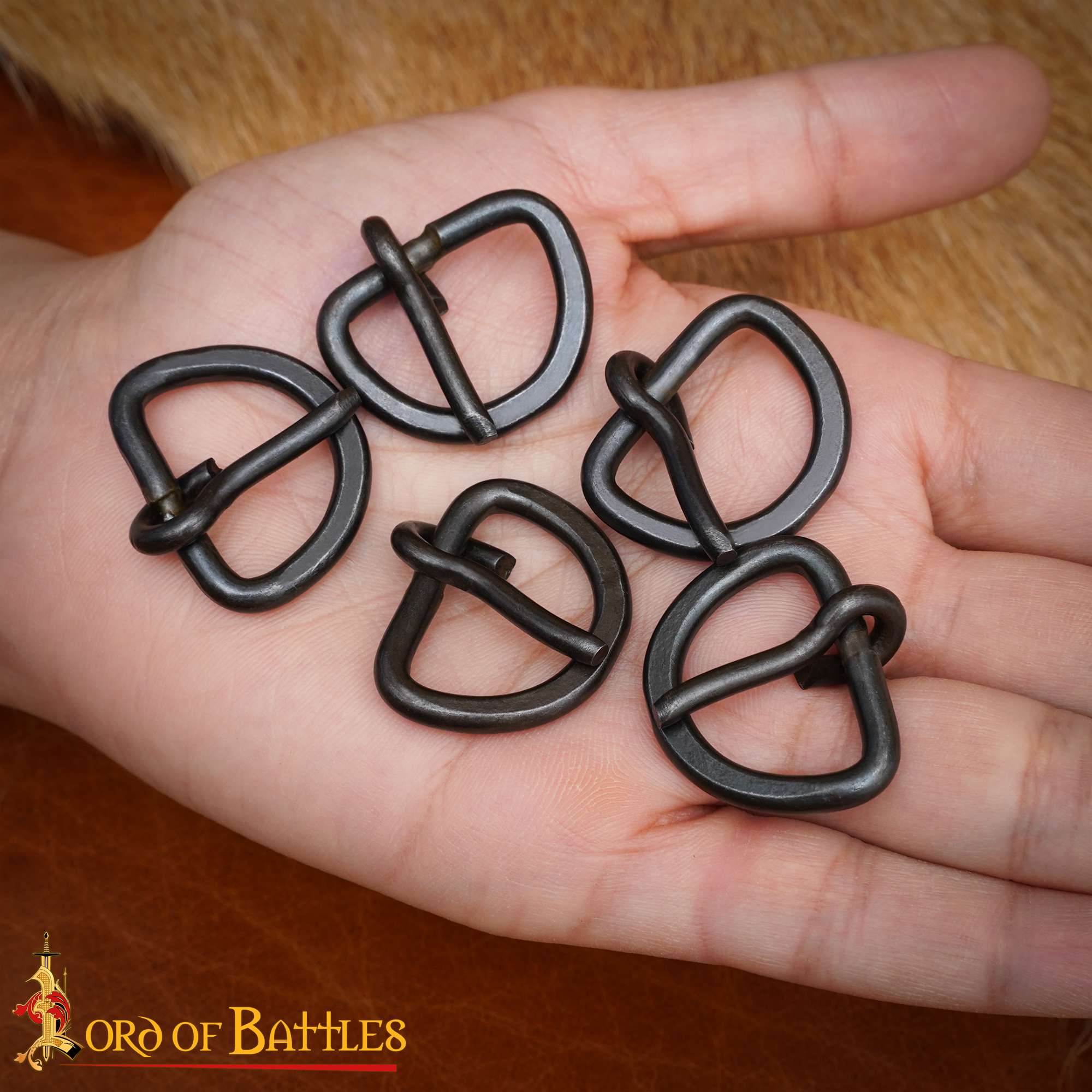 Hebillas medievales de hierro forjadas a mano - Set de 5