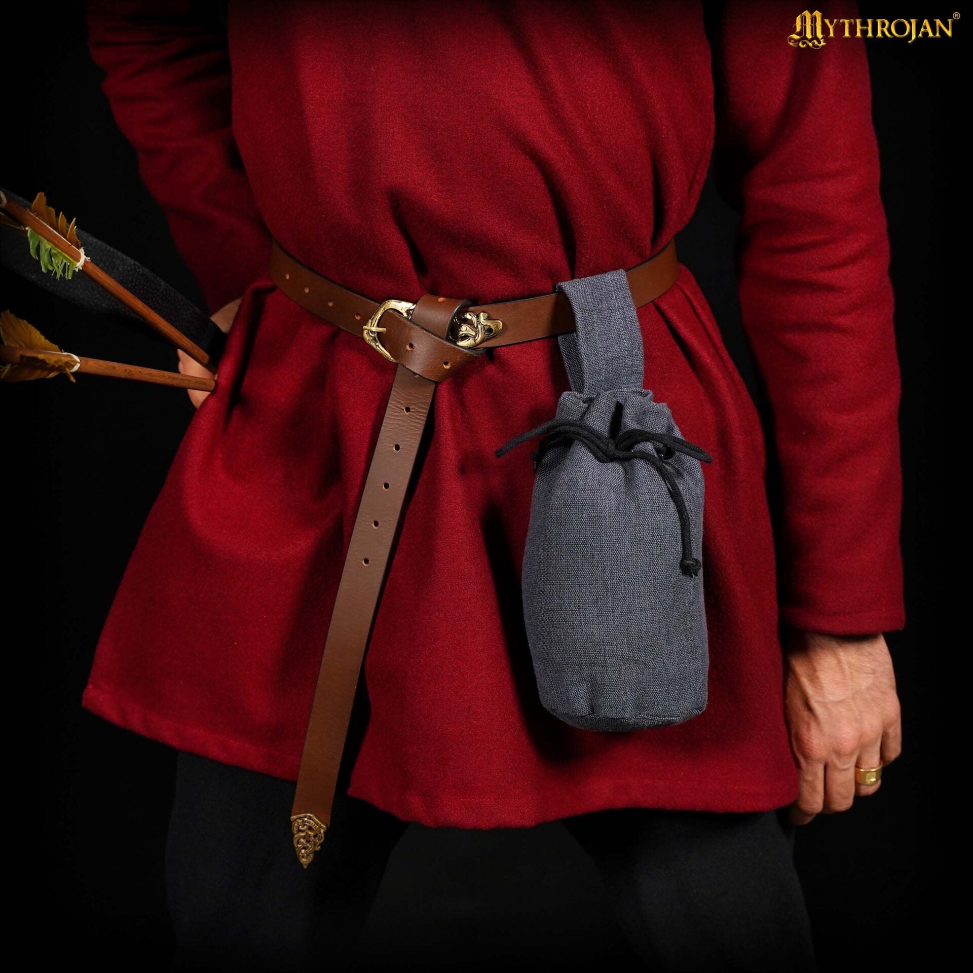Bolsa de cinturón medieval con cordón (lona de algodón o 70% lana)