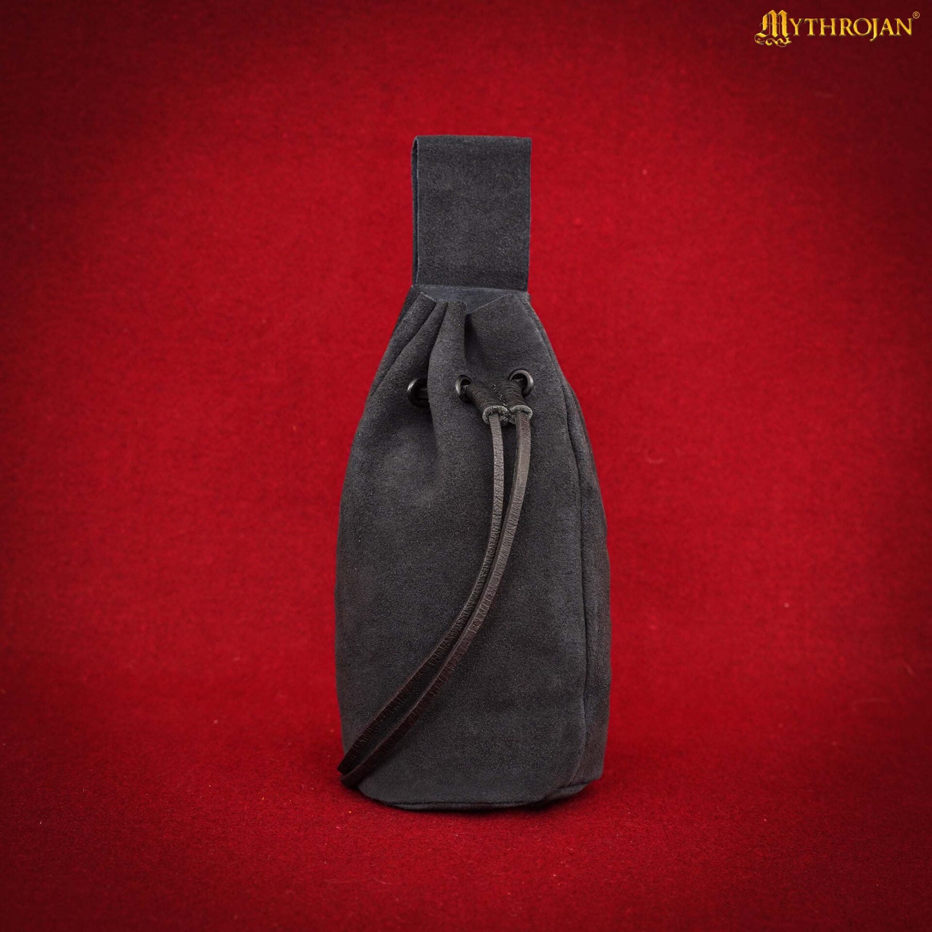 Bolsa de cordón de ante — Monedero medieval - Azul marino medianoche - Modelo 300952MNNB