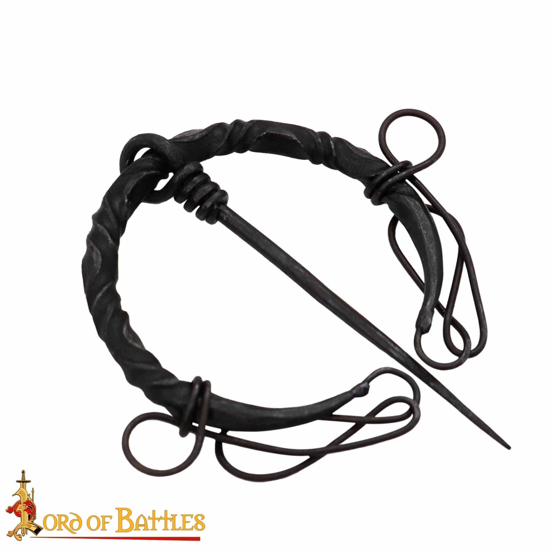 Broche penannular vikingo forjado a mano - Fíbula de hierro para manto - imagen 14