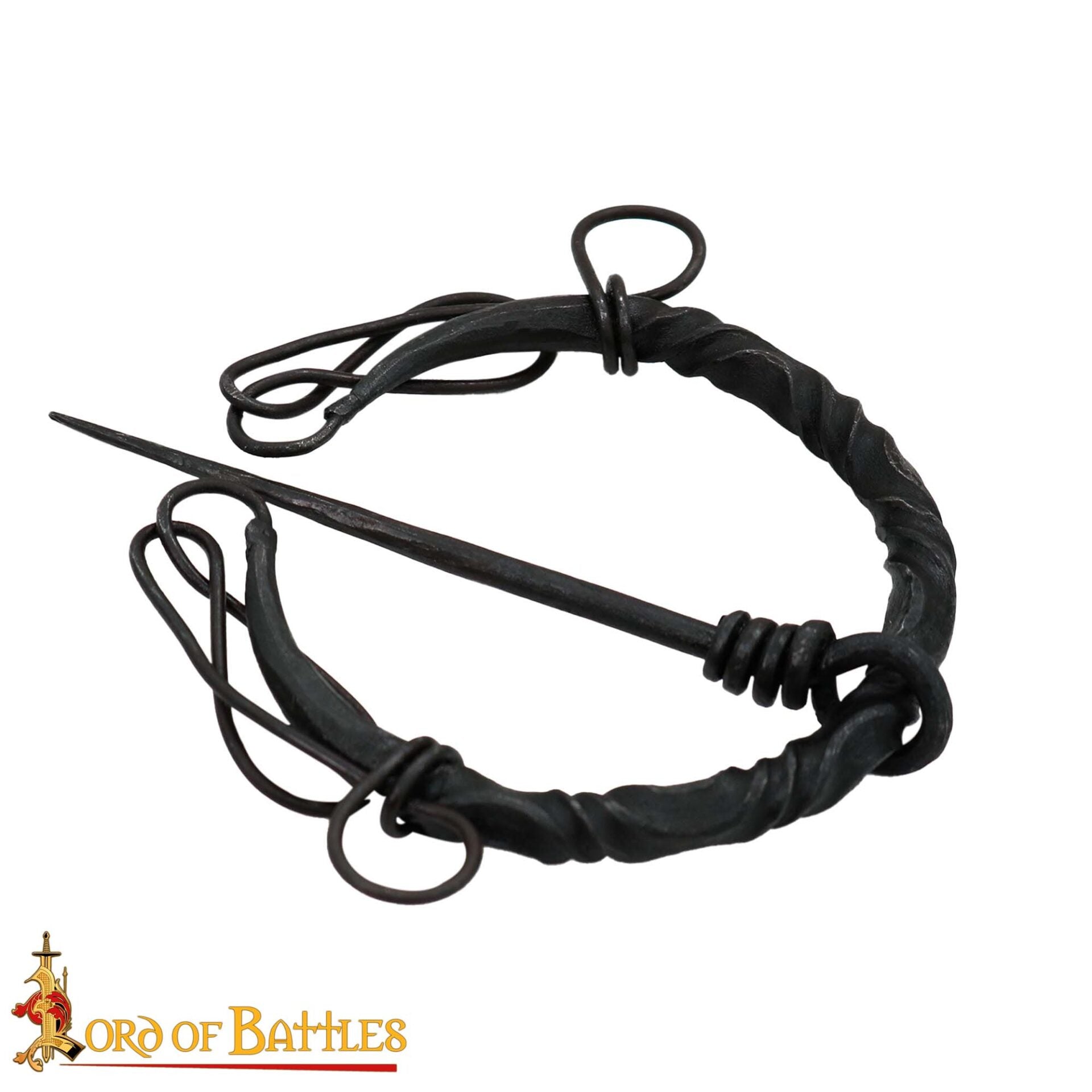 Broche penannular vikingo forjado a mano - Fíbula de hierro para manto - imagen 15