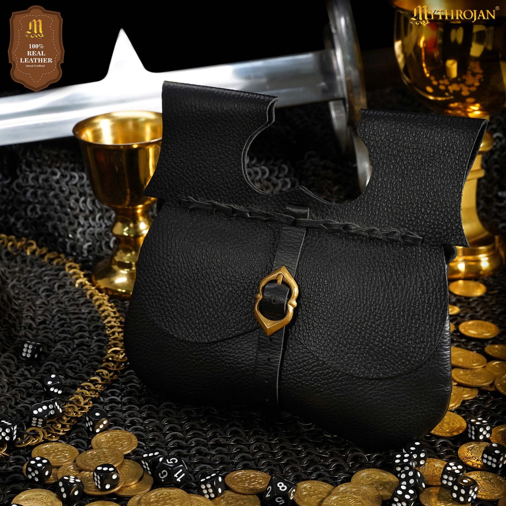 Bolsa riñón medieval de cuero para cinturón - imagen 24