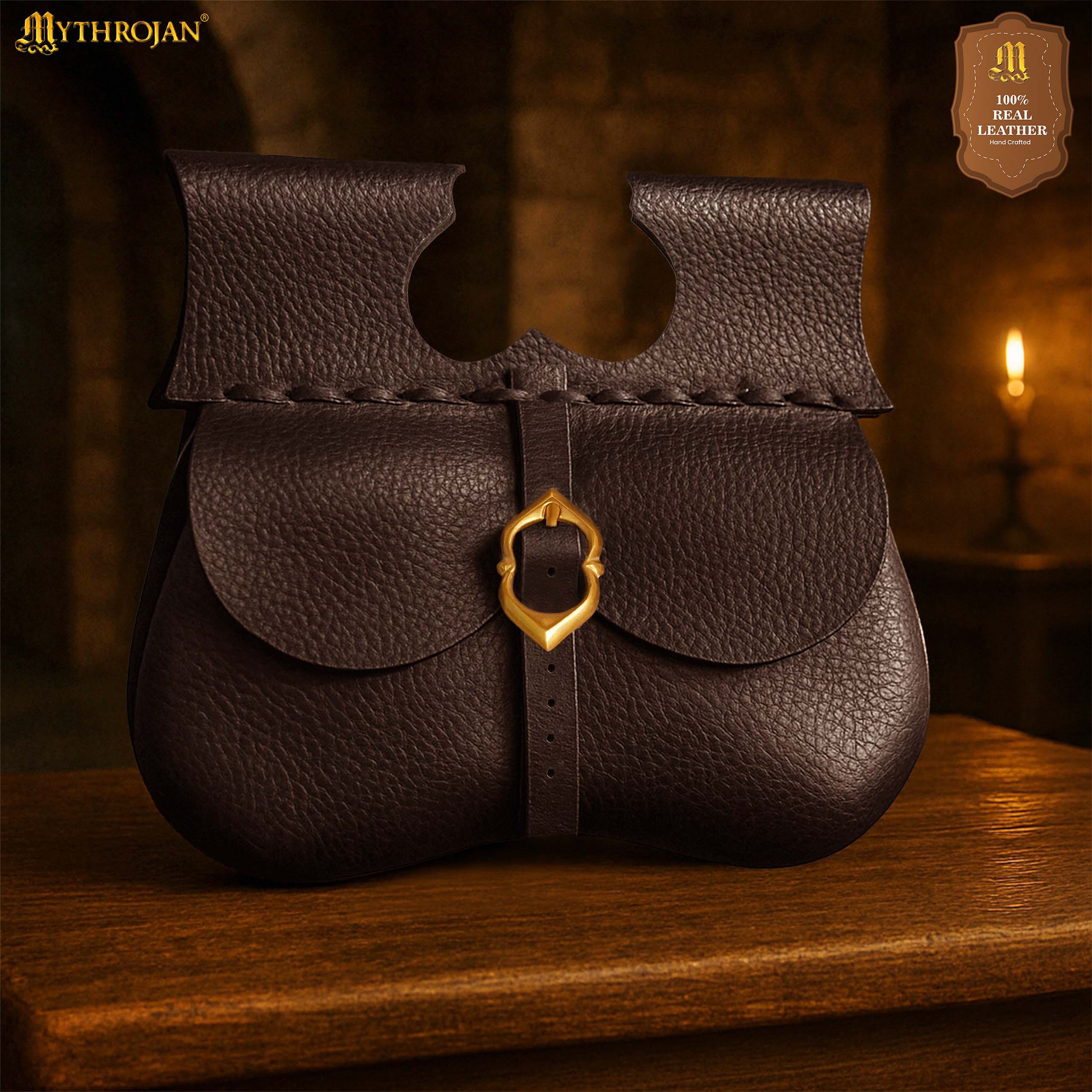 Bolsa riñón medieval de cuero para cinturón - imagen 25