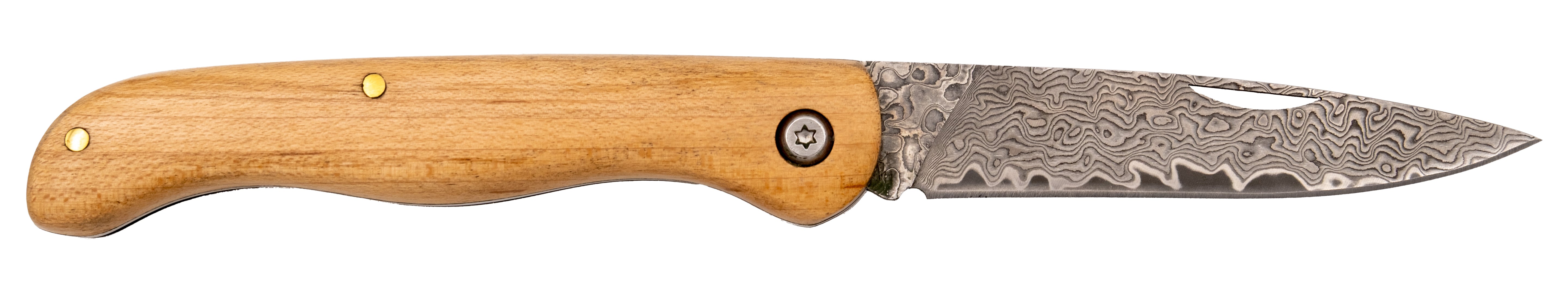 Navaja de Acero de Damasco Tramuntana Mango Arce