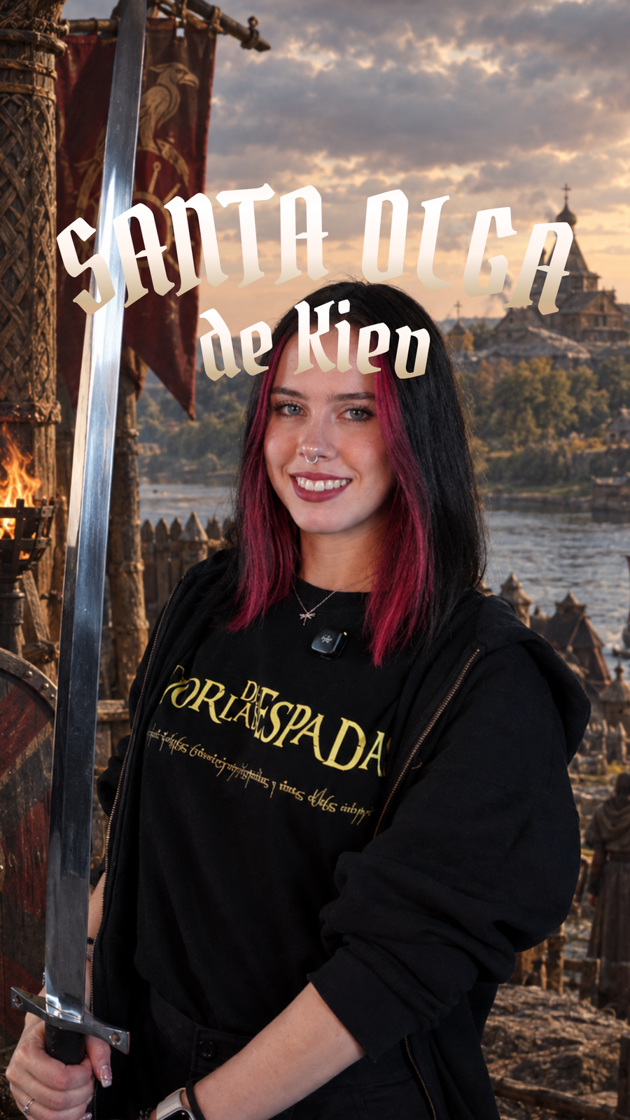 Vestido Medieval Encantadora de algodón con mangas de lino