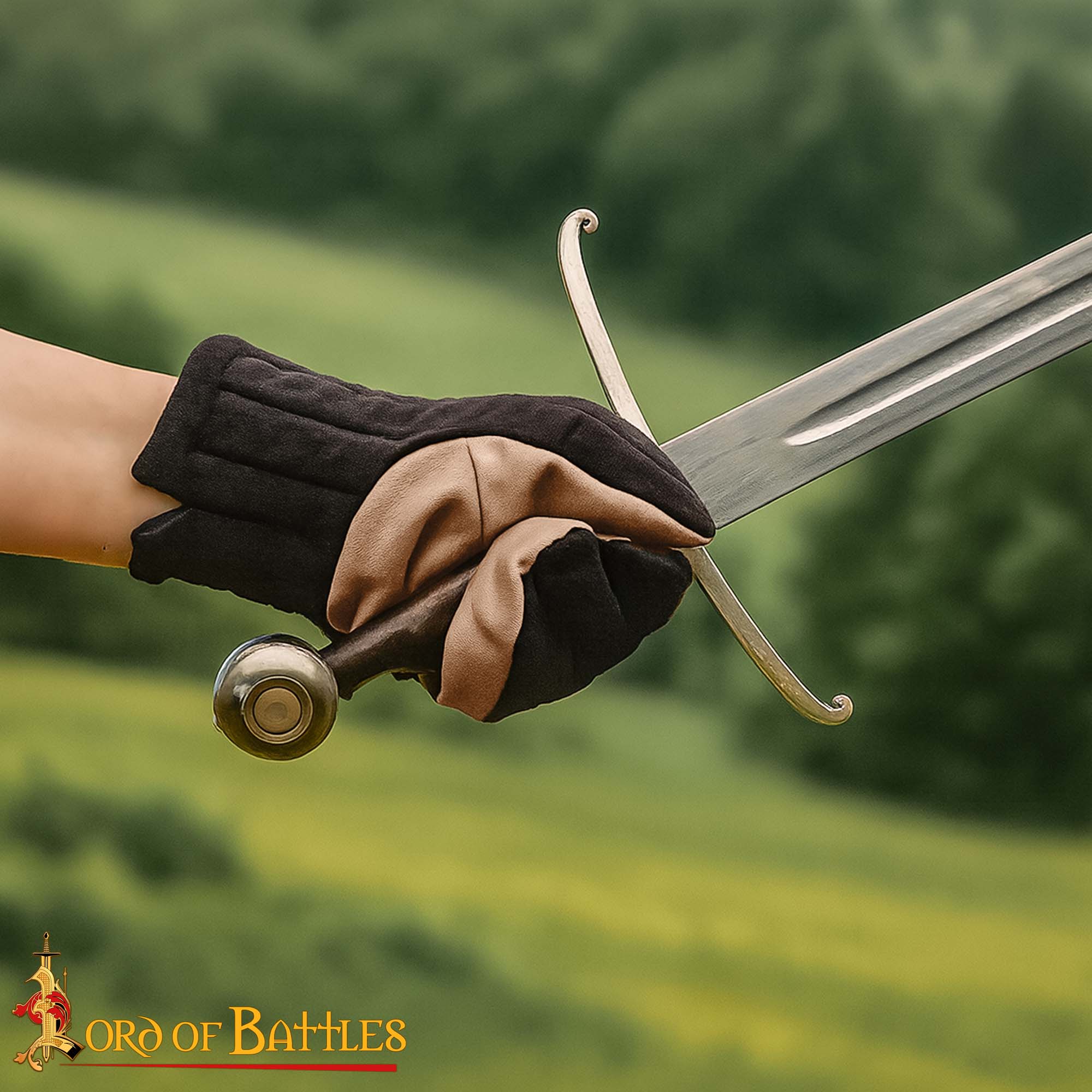 Guantes acolchados de lona de algodón con palma de cuero para recreación medieval - imagen 6