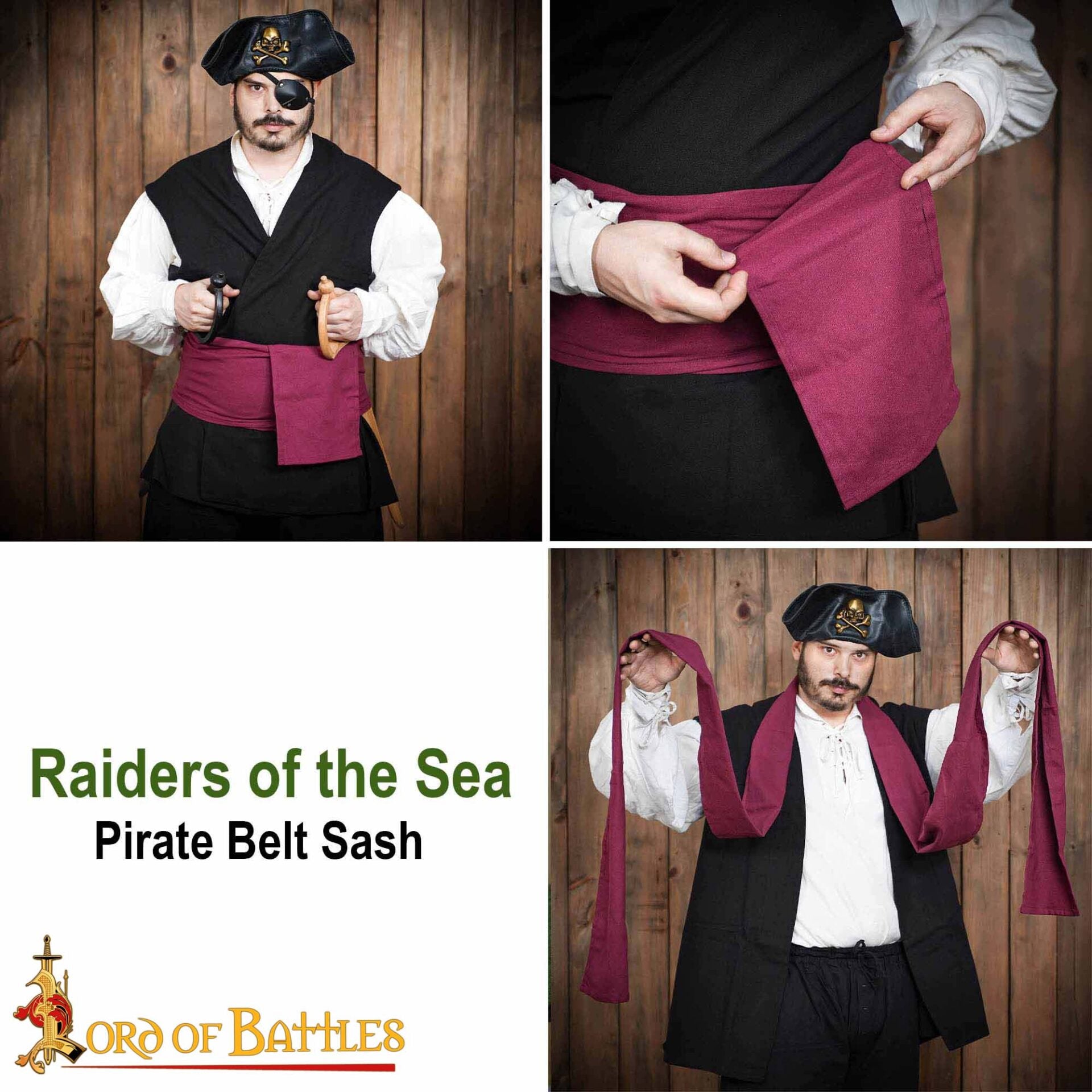 Faja cinturón pirata 'Raiders of the Sea' para LARP y cosplay - imagen 9