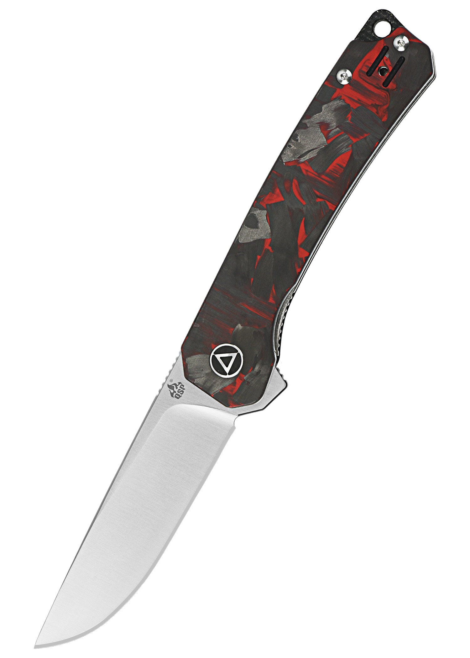 Imagen única de: Navaja Osprey, Hoja Satinada, Mango Cf Overlay G10 Triturado, Rojo