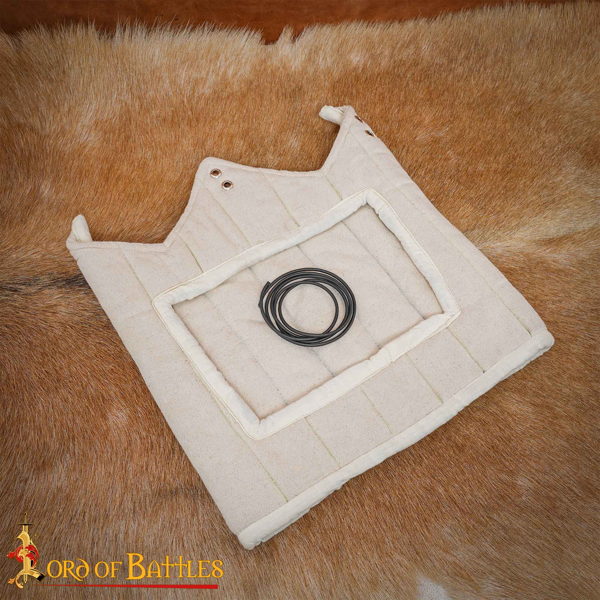 Forro acolchado medieval para casco, lona con cordón de cuero - imagen 14