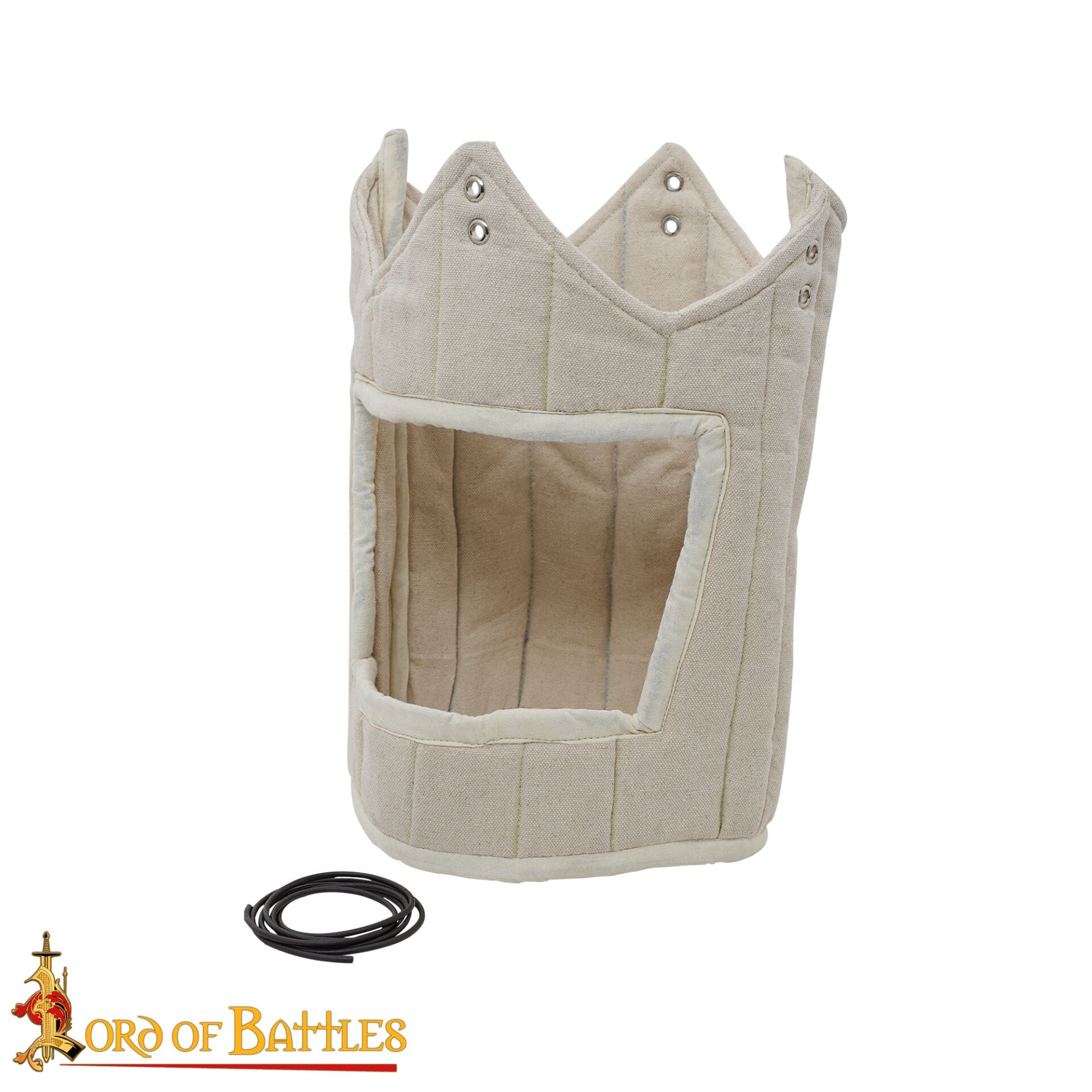 Forro acolchado medieval para casco, lona con cordón de cuero - imagen 20