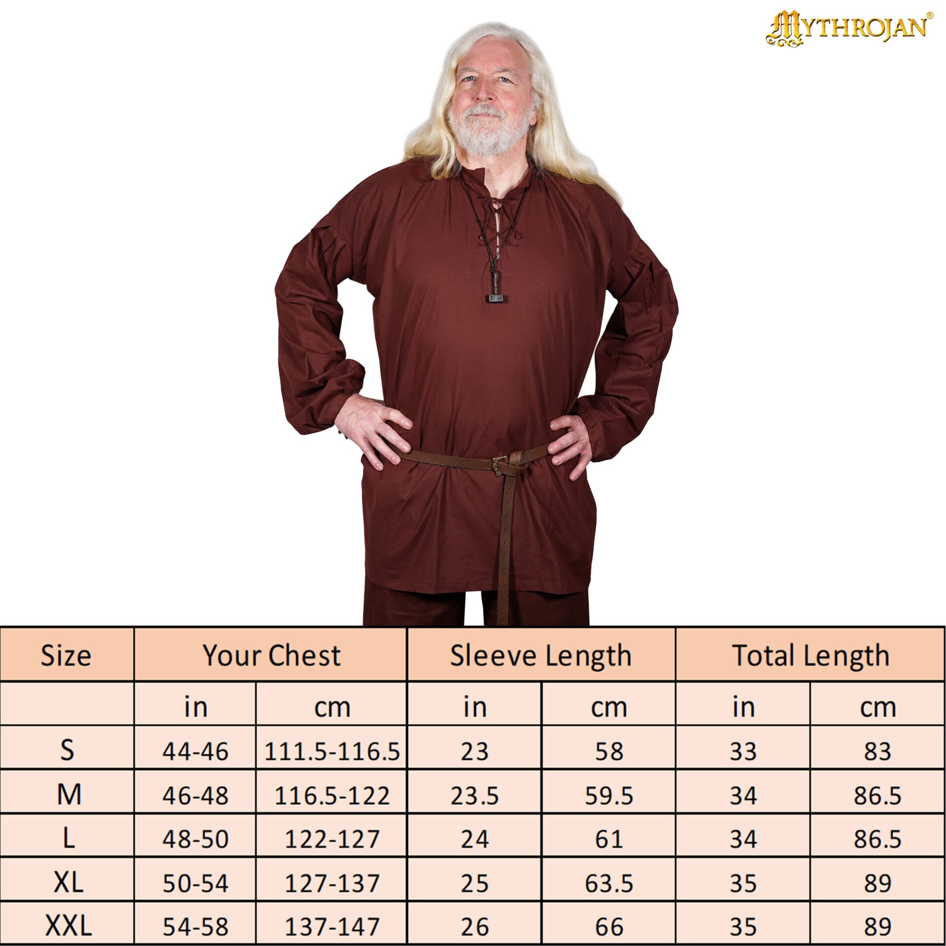 Camisa medieval de algodón con cordones - Aventurero - imagen 5