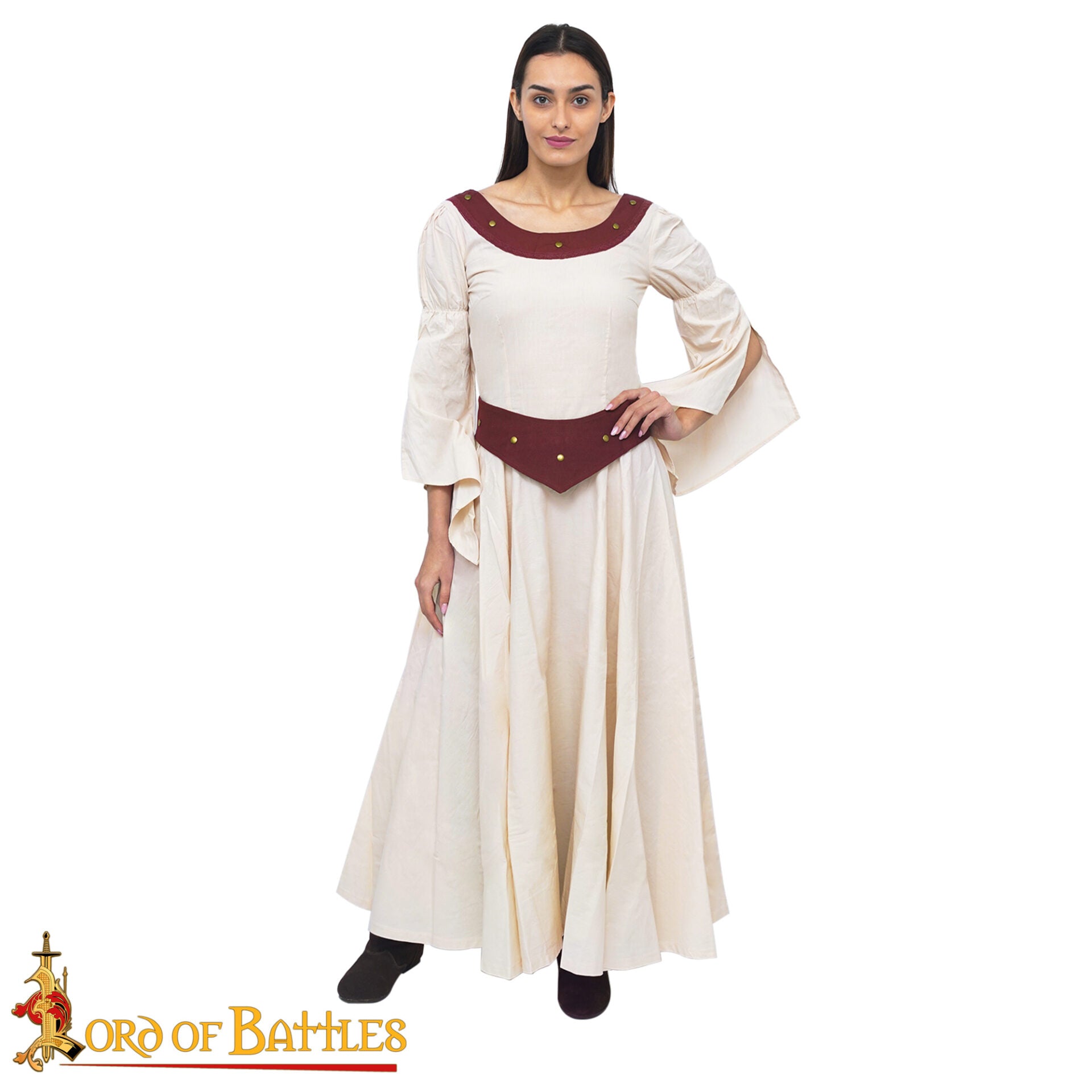 Vestido medieval campesina de algodón - crudo - imagen 4