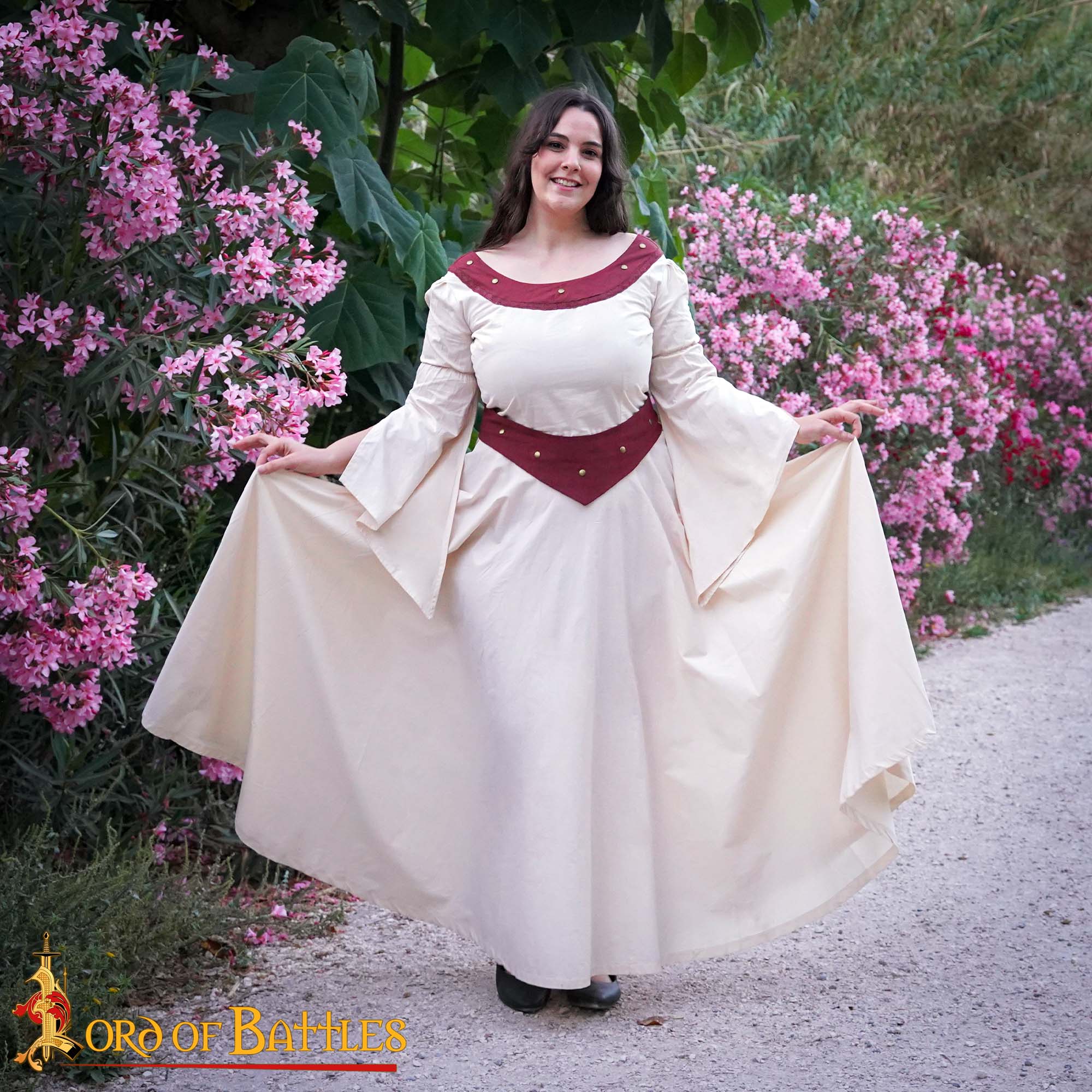 Vestido medieval campesina de algodón - crudo - imagen 5