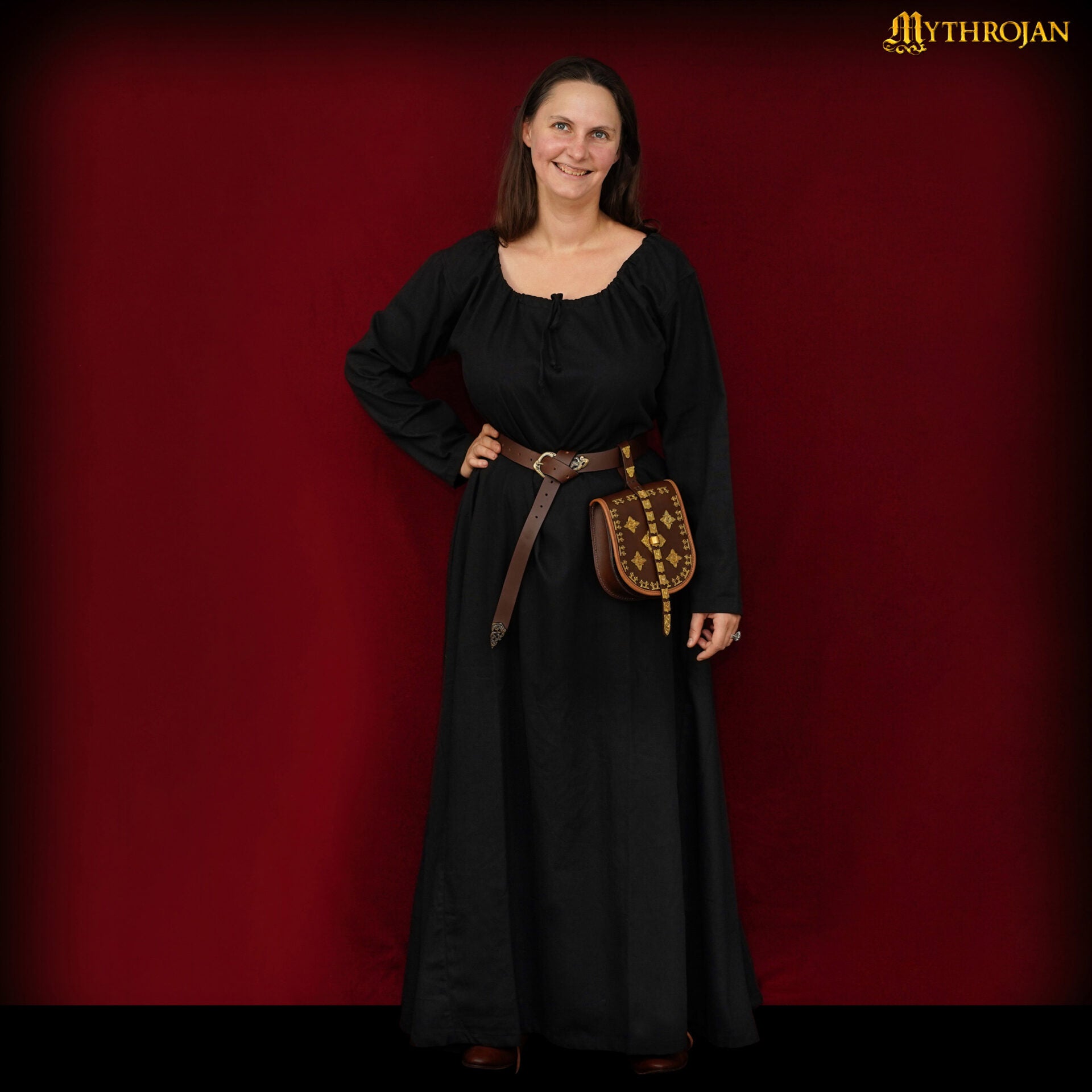 Vestido medieval 100% algodón, largo para LARP y recreación - imagen 11