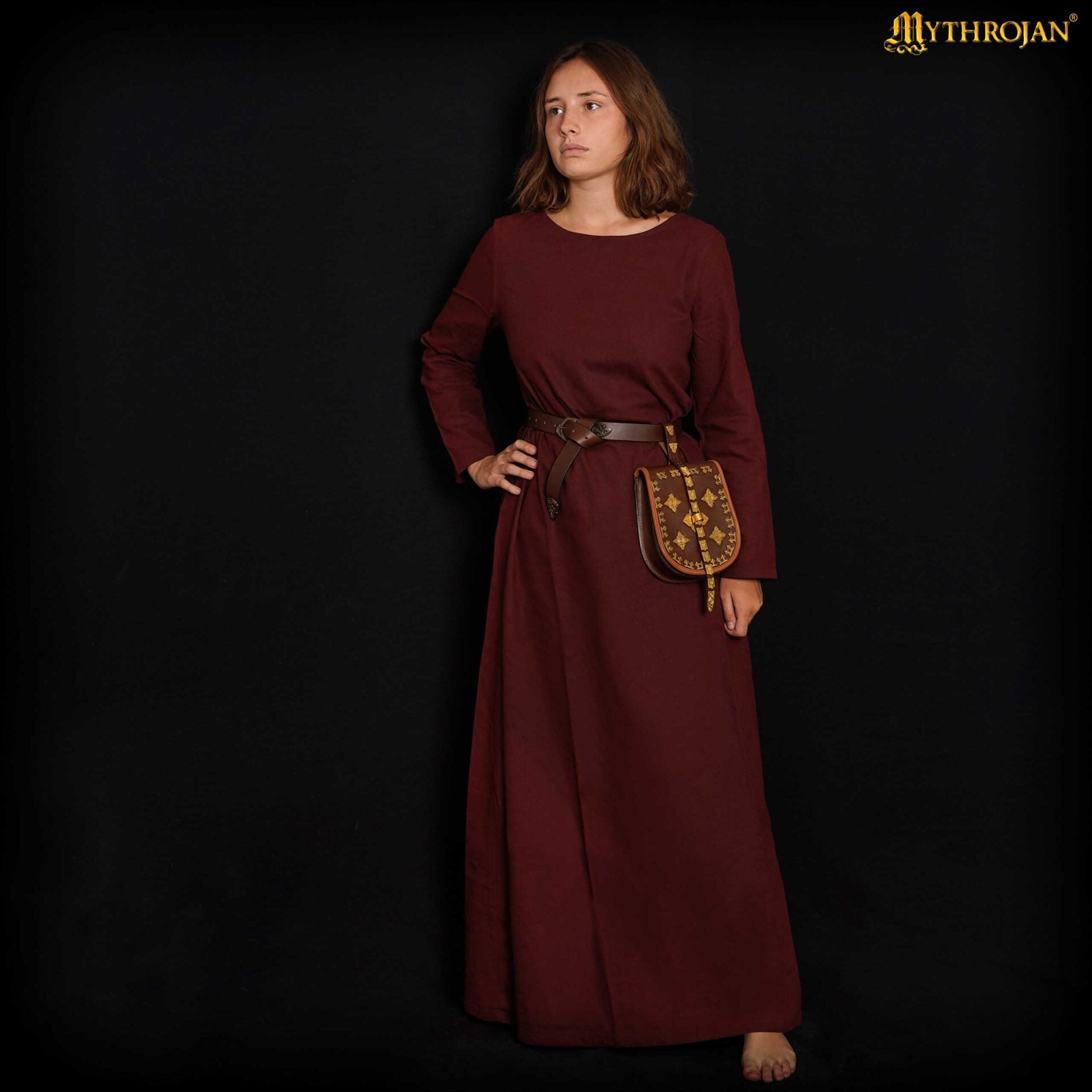 Vestido medieval 100% algodón, largo para LARP y recreación - imagen 19