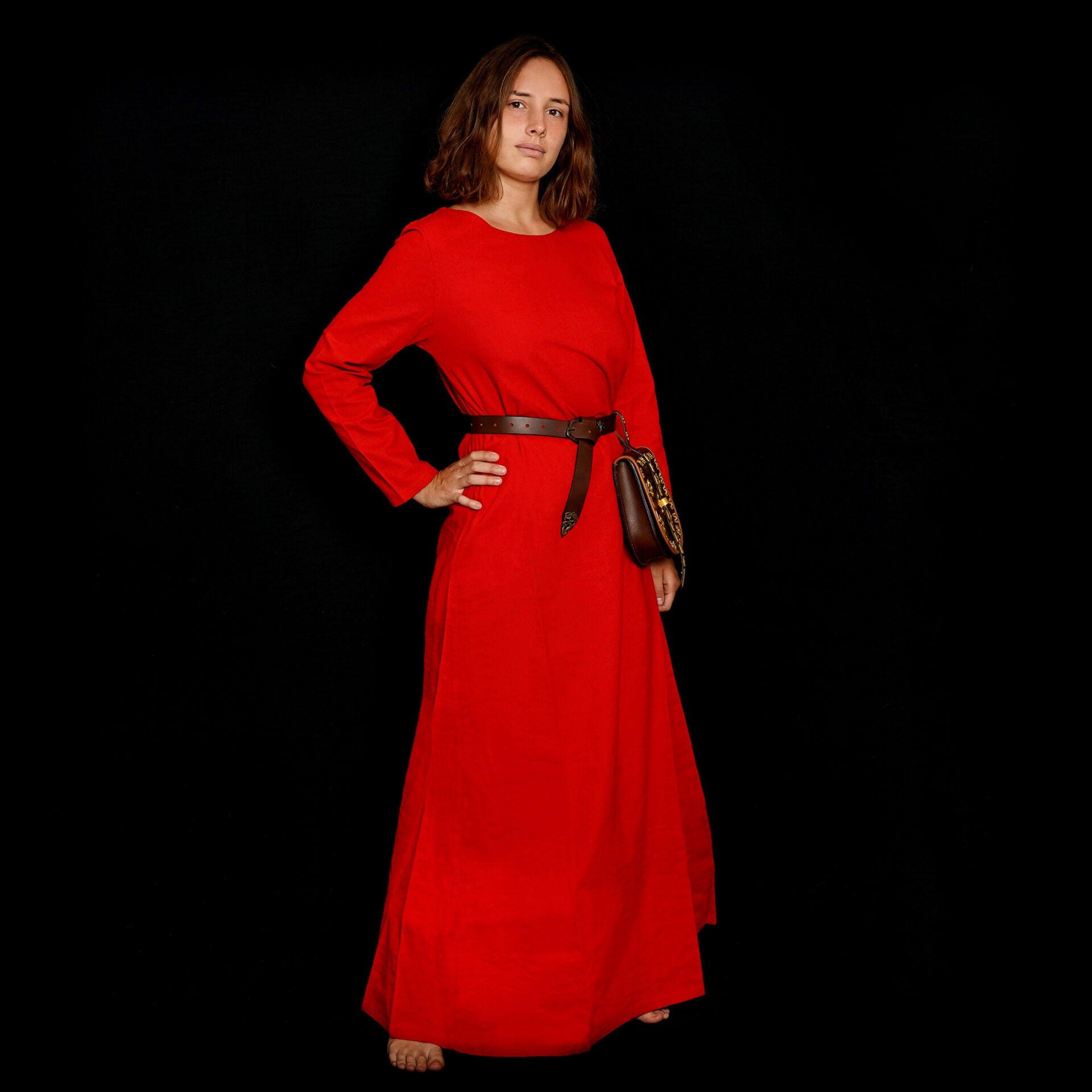Vestido medieval 100% algodón, largo para LARP y recreación - imagen 31