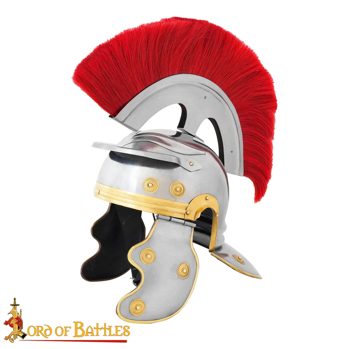 Casco de Centurión Romano con Cresta Roja y Adornos en Latón - imagen 15