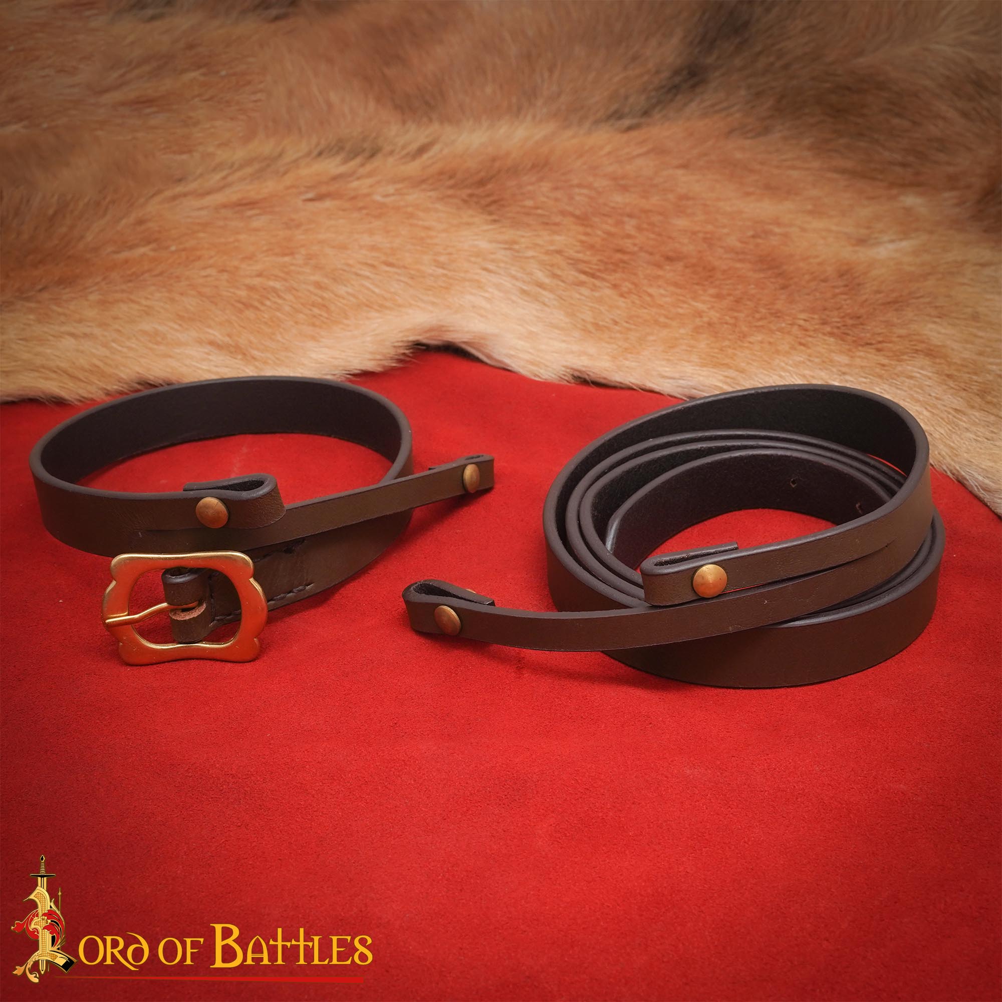 Bandolera romana de cuero genuino para espada — hecha a mano