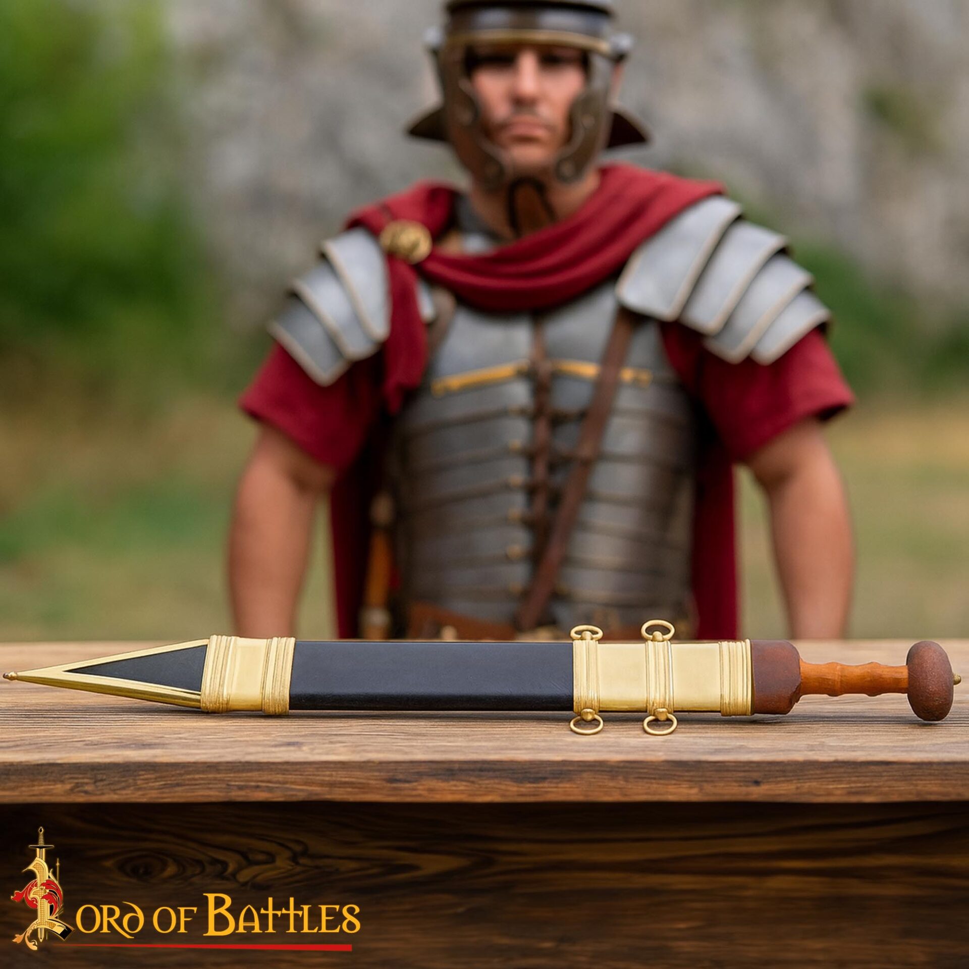 Gladius Pompeya — Espada romana de colección con vaina en cuero y remates de latón - imagen 6