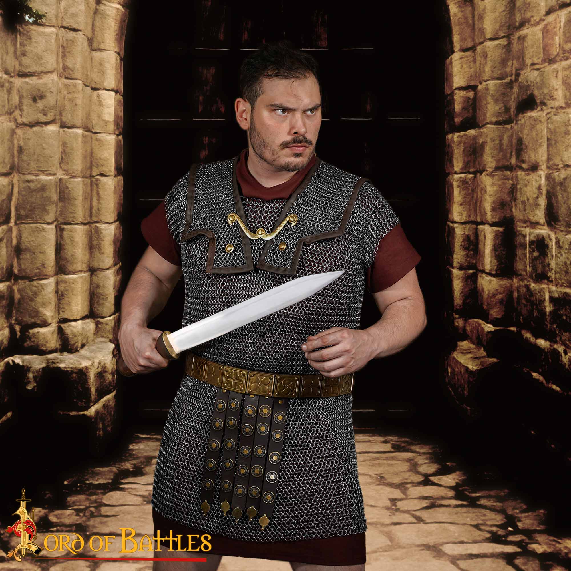 Gladius Pompeya — Espada romana de colección con vaina en cuero y remates de latón - imagen 13