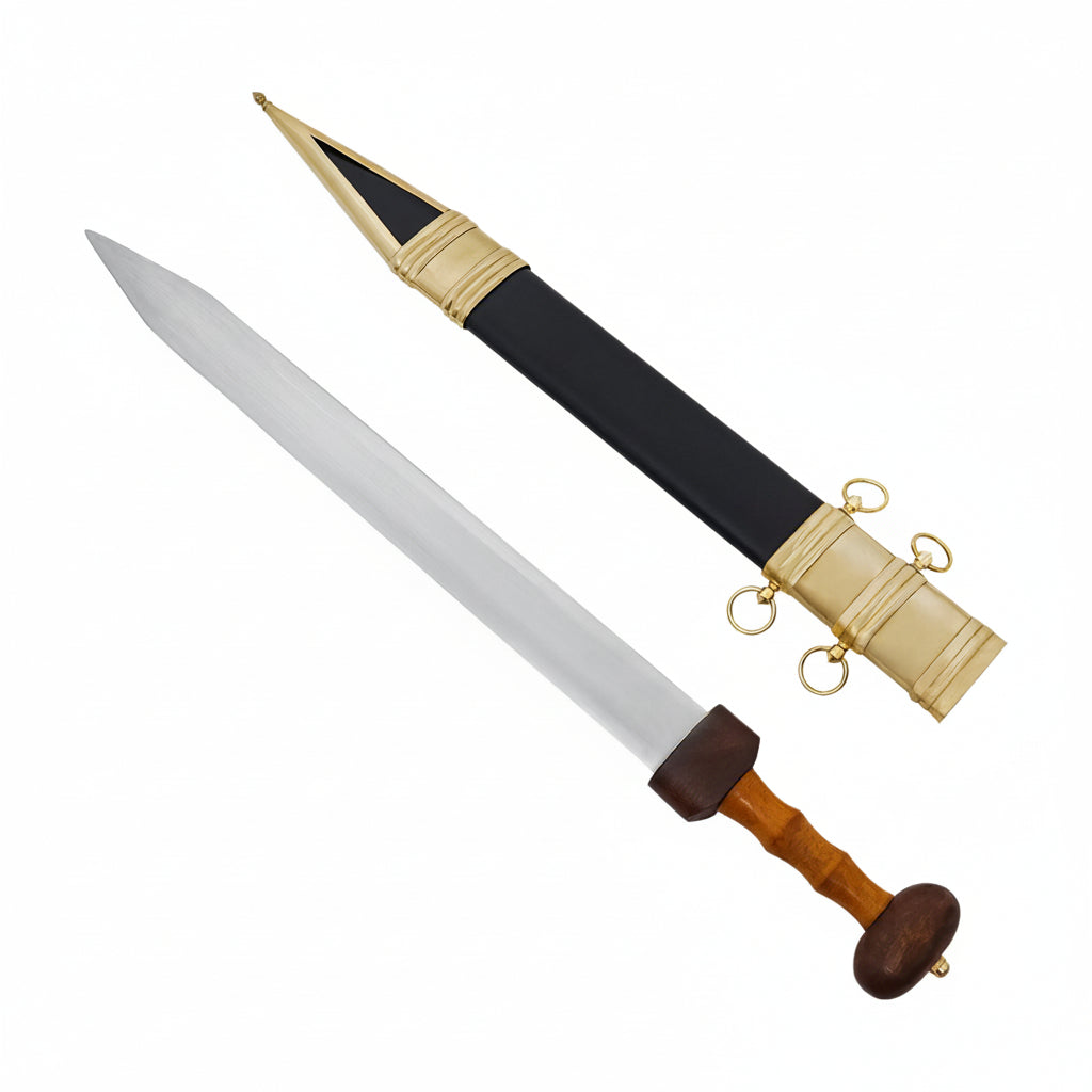Gladius Pompeya — Espada romana de colección con vaina en cuero y remates de latón - imagen 7