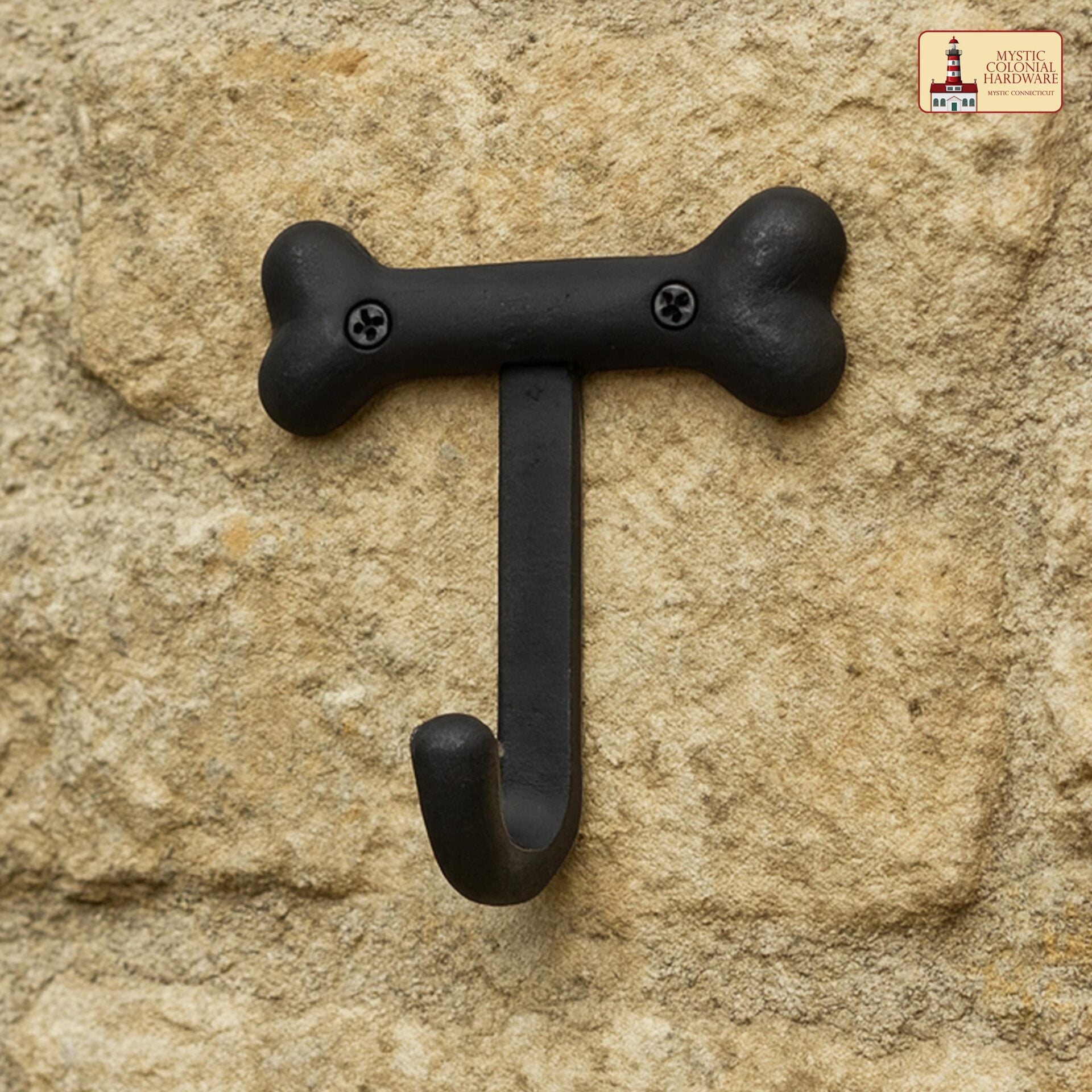 Ganchos de pared de hierro fundido, juego de 2 - negro
